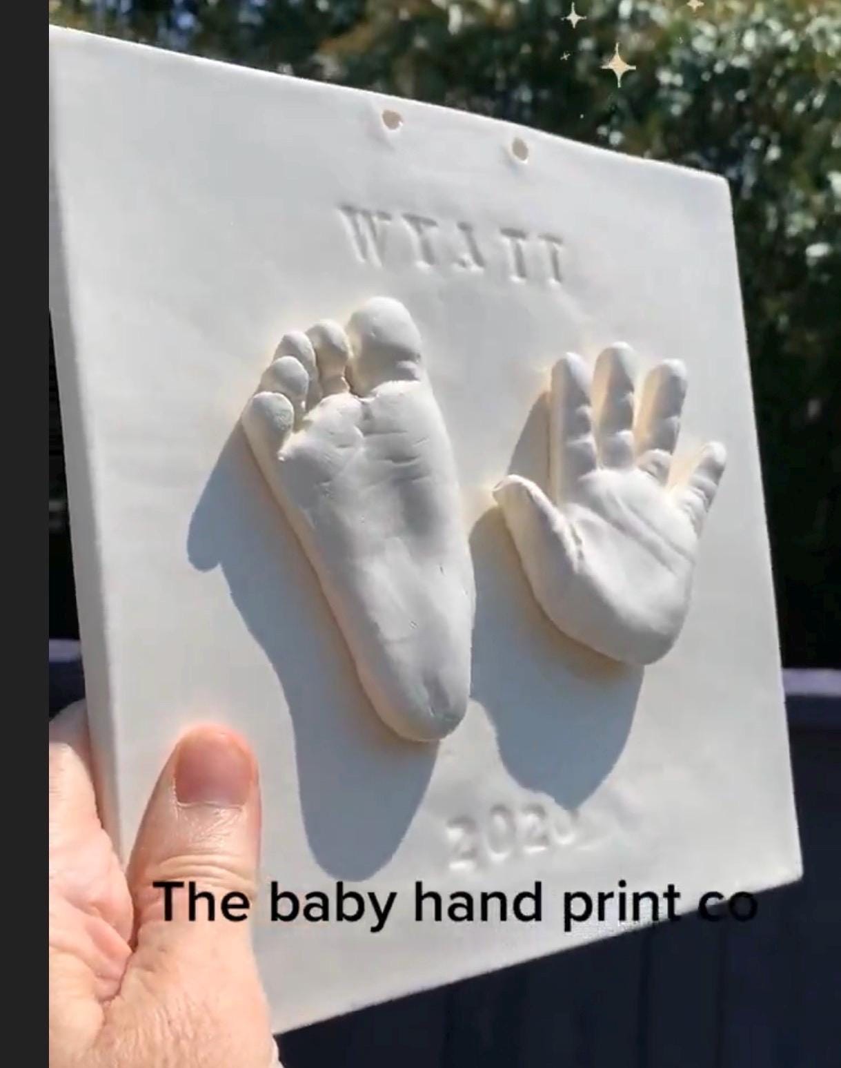 Custom baby keepsake , Heirloom Baby Gift, Ceramic Hand and Footprint, Clay Handprints, view 14