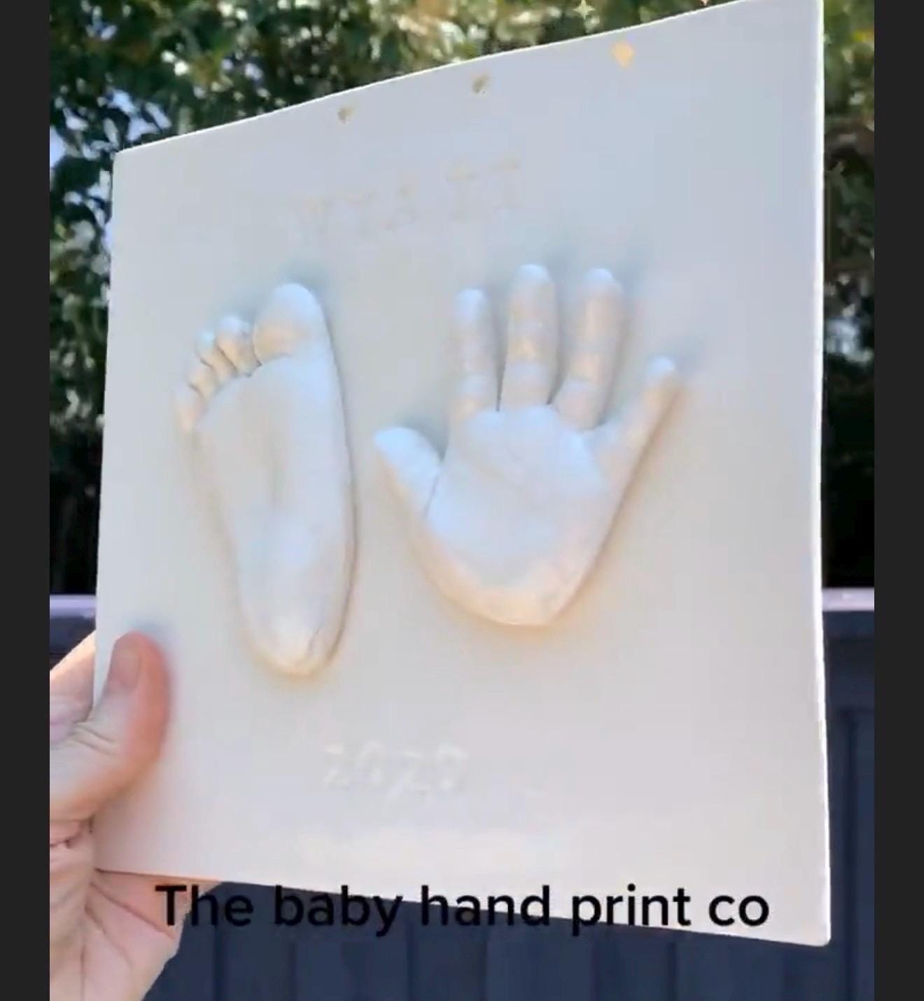 Custom baby keepsake , Heirloom Baby Gift, Ceramic Hand and Footprint, Clay Handprints, view 15