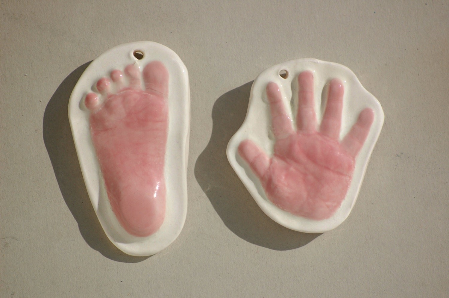 Hand and foot Ornament , Christmas in July, Custom Handprint Ornament Keepsake, Footprint Mold, Baby Ornament Gift, view 4