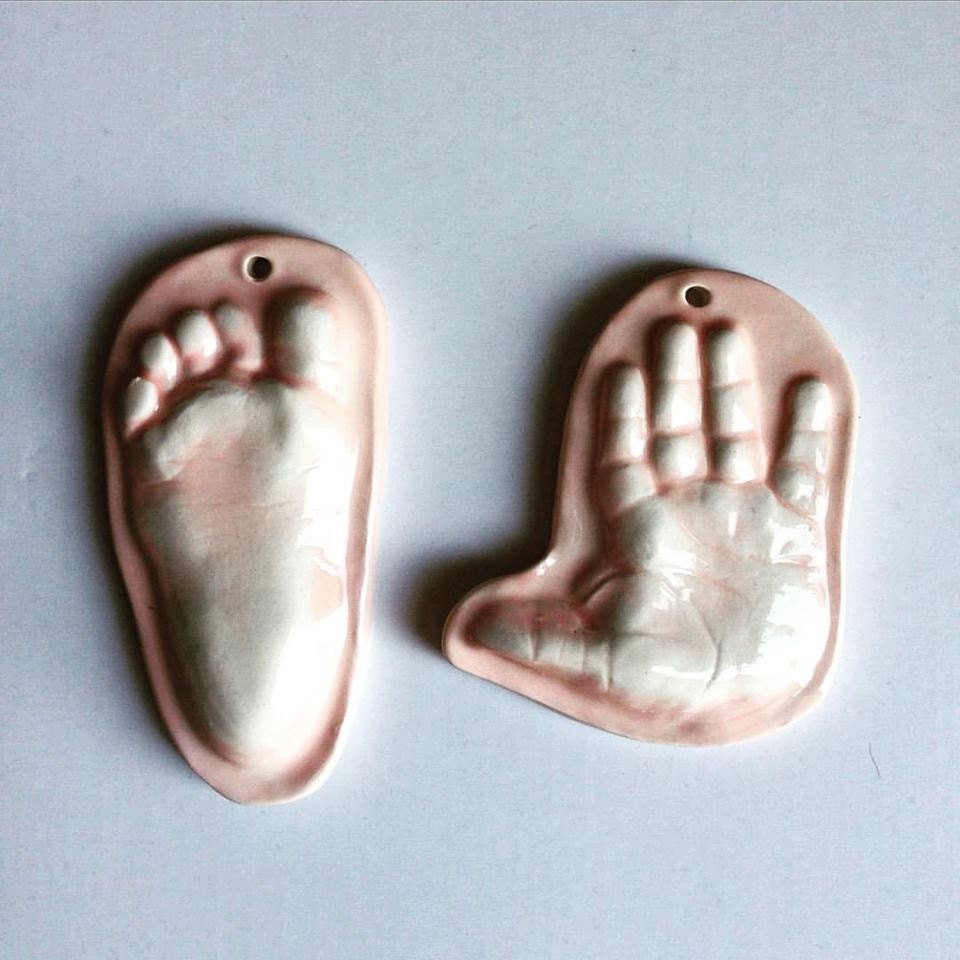 Hand and foot Ornament , Christmas in July, Custom Handprint Ornament Keepsake, Footprint Mold, Baby Ornament Gift, view 6