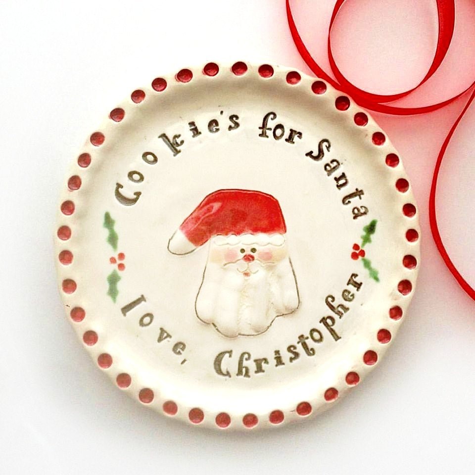 Personalized Handprint Christmas Cookie Plate Handprint Plate Personalized Christmas Plate Baby Christmas Plate Gift, view 6