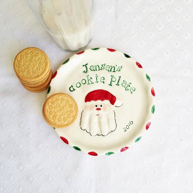 Personalized Handprint Christmas Cookie Plate Handprint Plate Personalized Christmas Plate Baby Christmas Plate Gift, view 8
