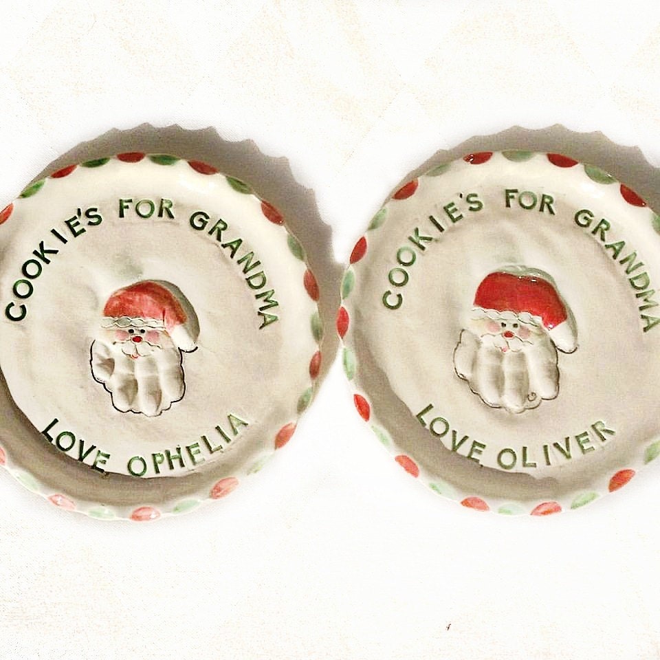 Personalized Handprint Christmas Cookie Plate Handprint Plate Personalized Christmas Plate Baby Christmas Plate Gift, view 9
