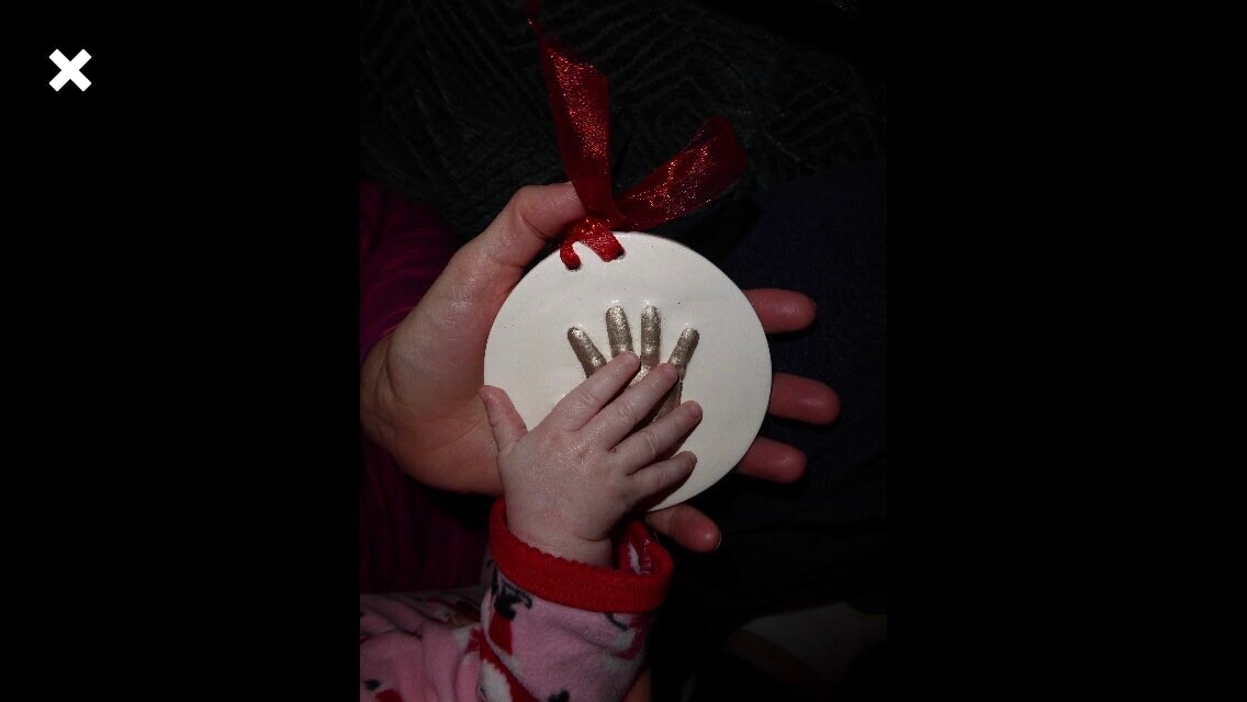 Hand and footprint Ornament - Foot Print Ornament - Baby Ornament, Baby Keepsake, view 3