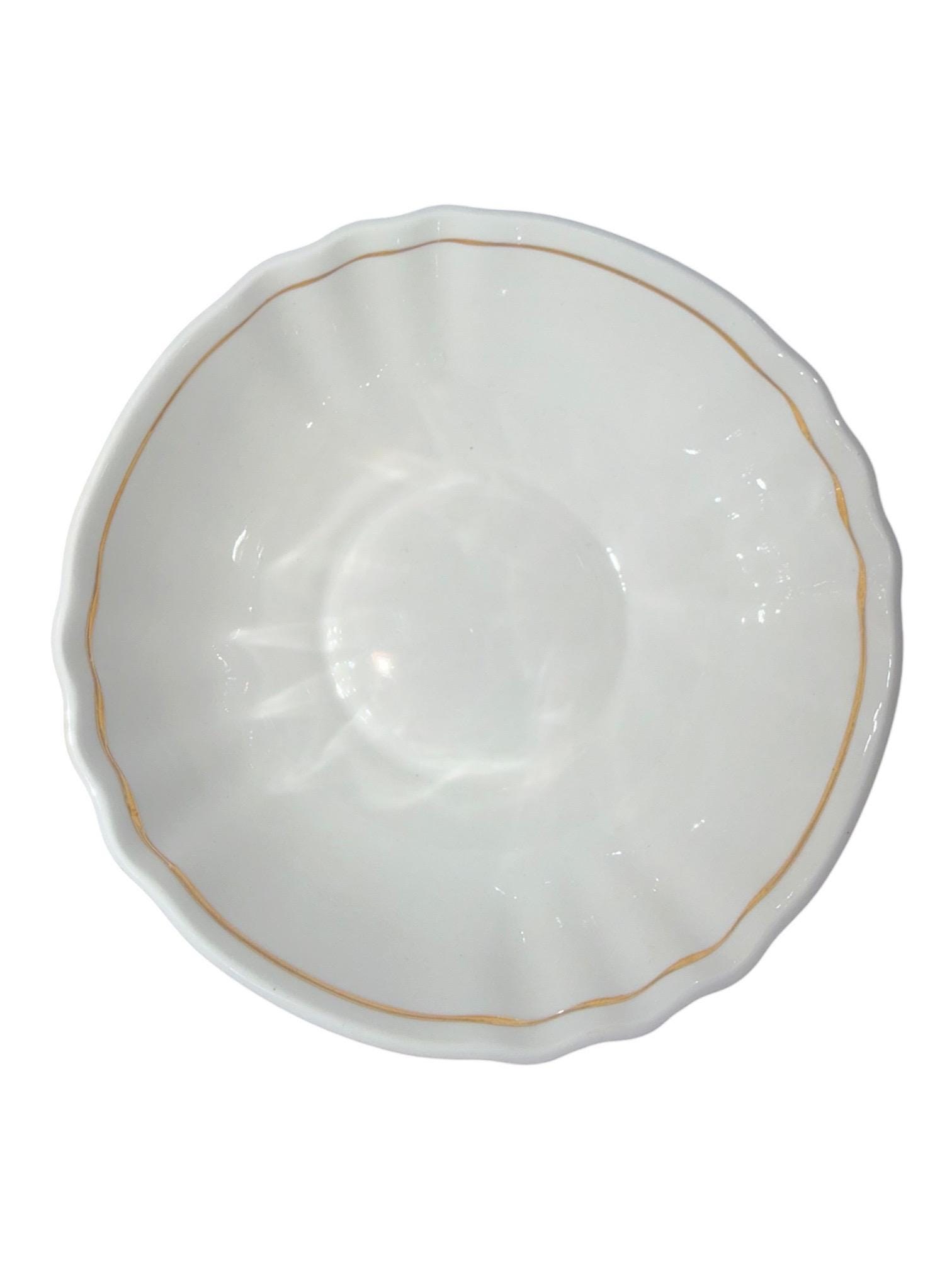 Marvel Fine Bone China Bowls, Set of 4 Gold Trim Vintage Dessert Bowls, Elegant Table Serveware, view 5