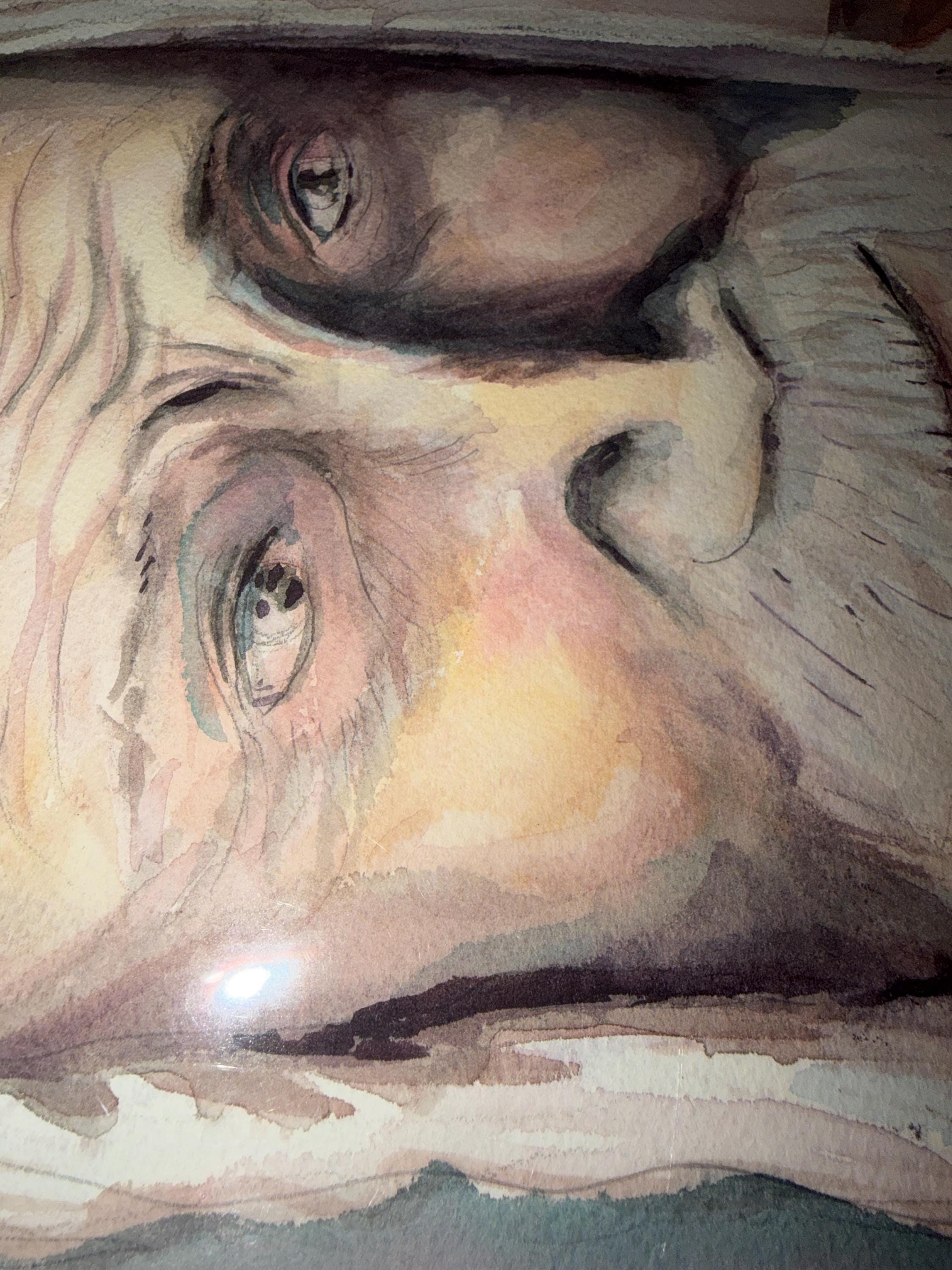 Original Watercolor Painting 'Wisdom' by Rosa Farinas, Signed Fine Art on Paper, view 7