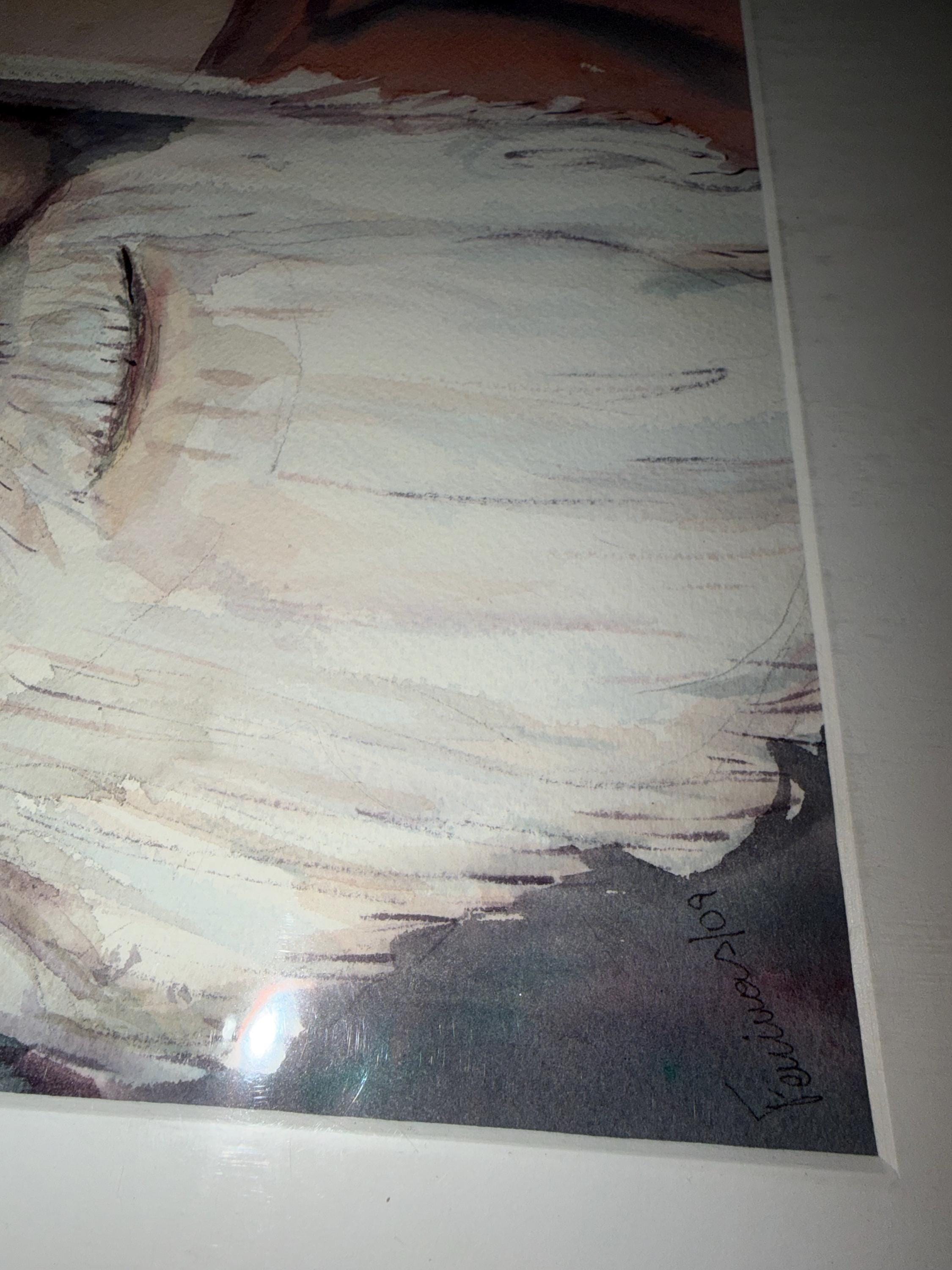 Original Watercolor Painting 'Wisdom' by Rosa Farinas, Signed Fine Art on Paper, view 9