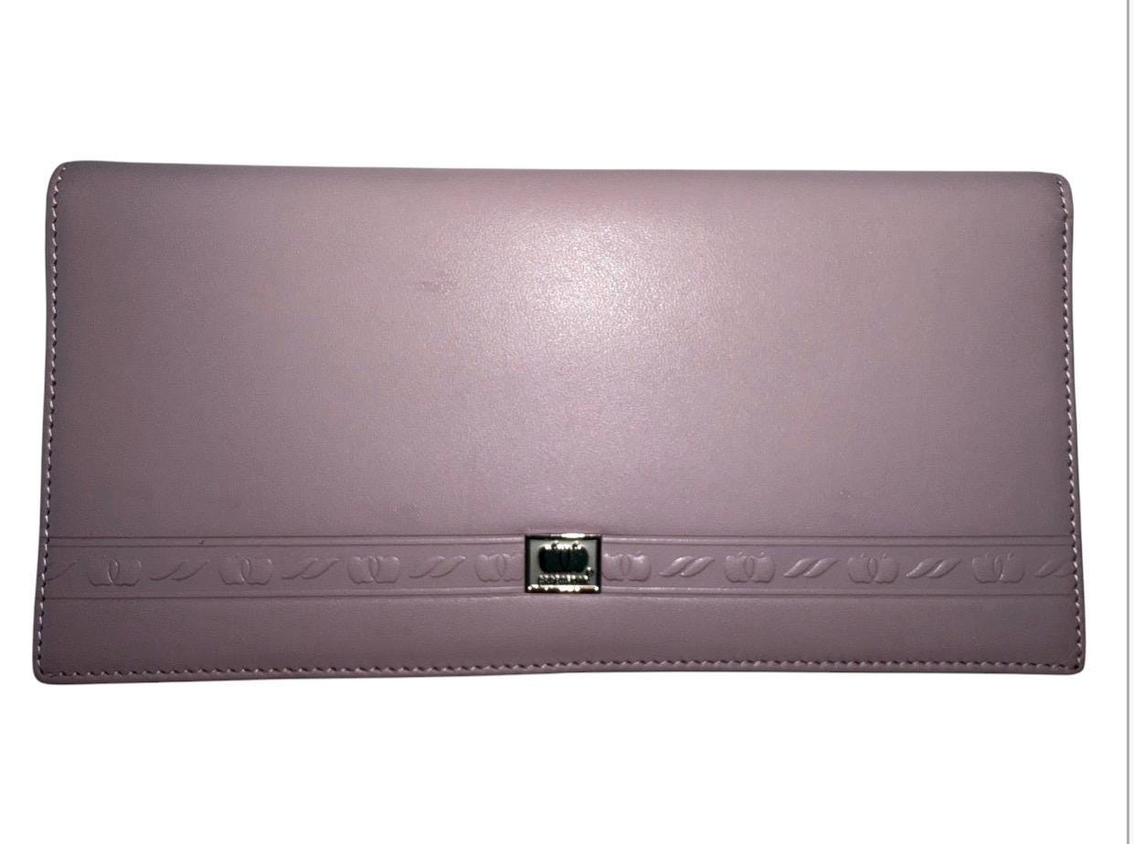 Crabapple Dusty Rose Vegan Leather Bifold Wallet, Mauve Pink Clutch with Zip Coin Pocket