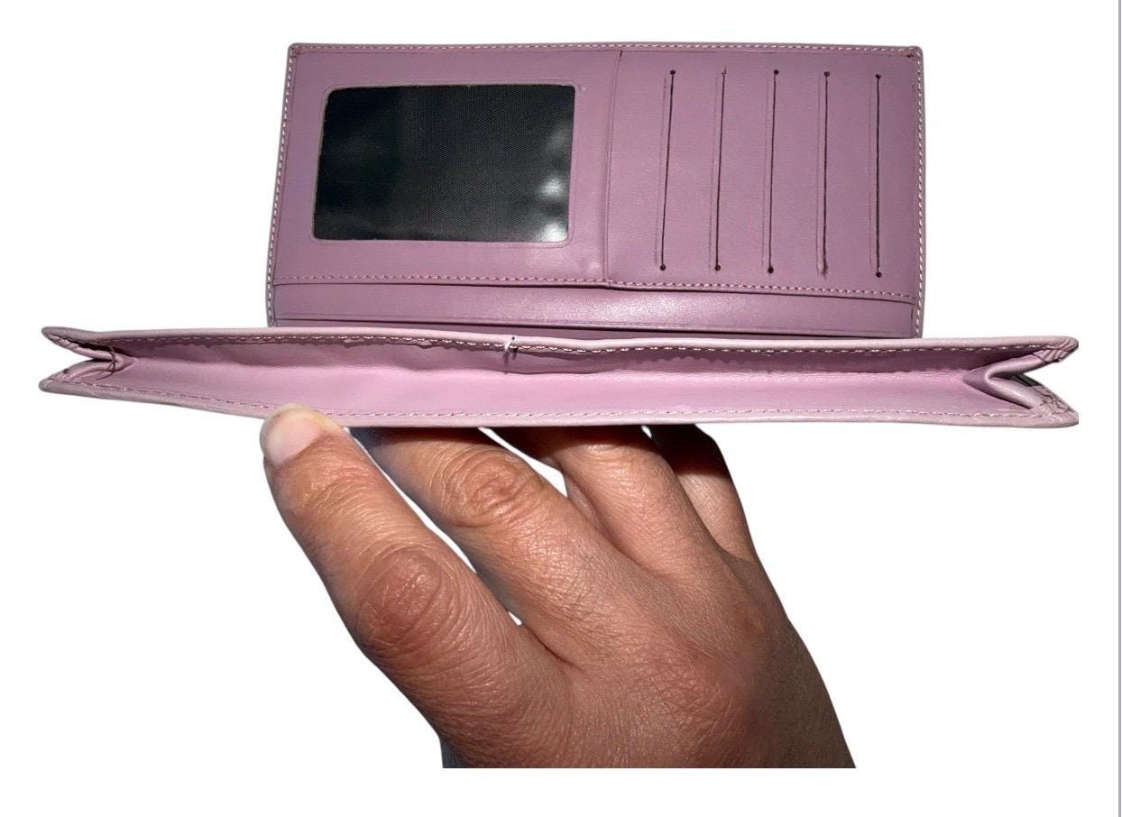 Crabapple Dusty Rose Vegan Leather Bifold Wallet, Mauve Pink Clutch with Zip Coin Pocket, view 10