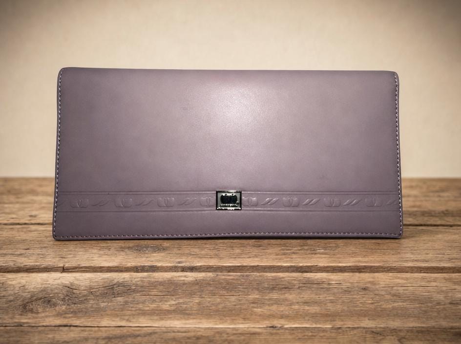 Crabapple Dusty Rose Vegan Leather Bifold Wallet, Mauve Pink Clutch with Zip Coin Pocket, view 2