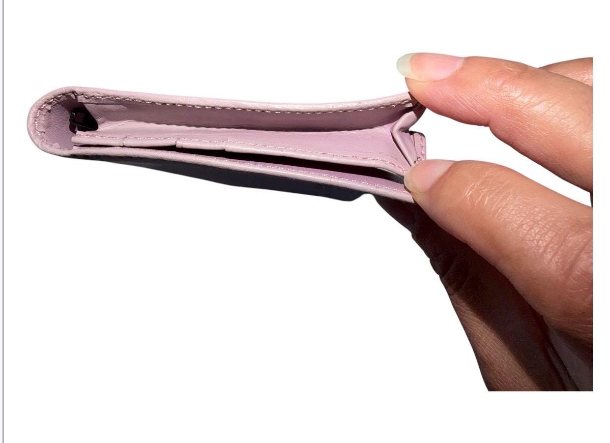 Crabapple Dusty Rose Vegan Leather Bifold Wallet, Mauve Pink Clutch with Zip Coin Pocket, view 5