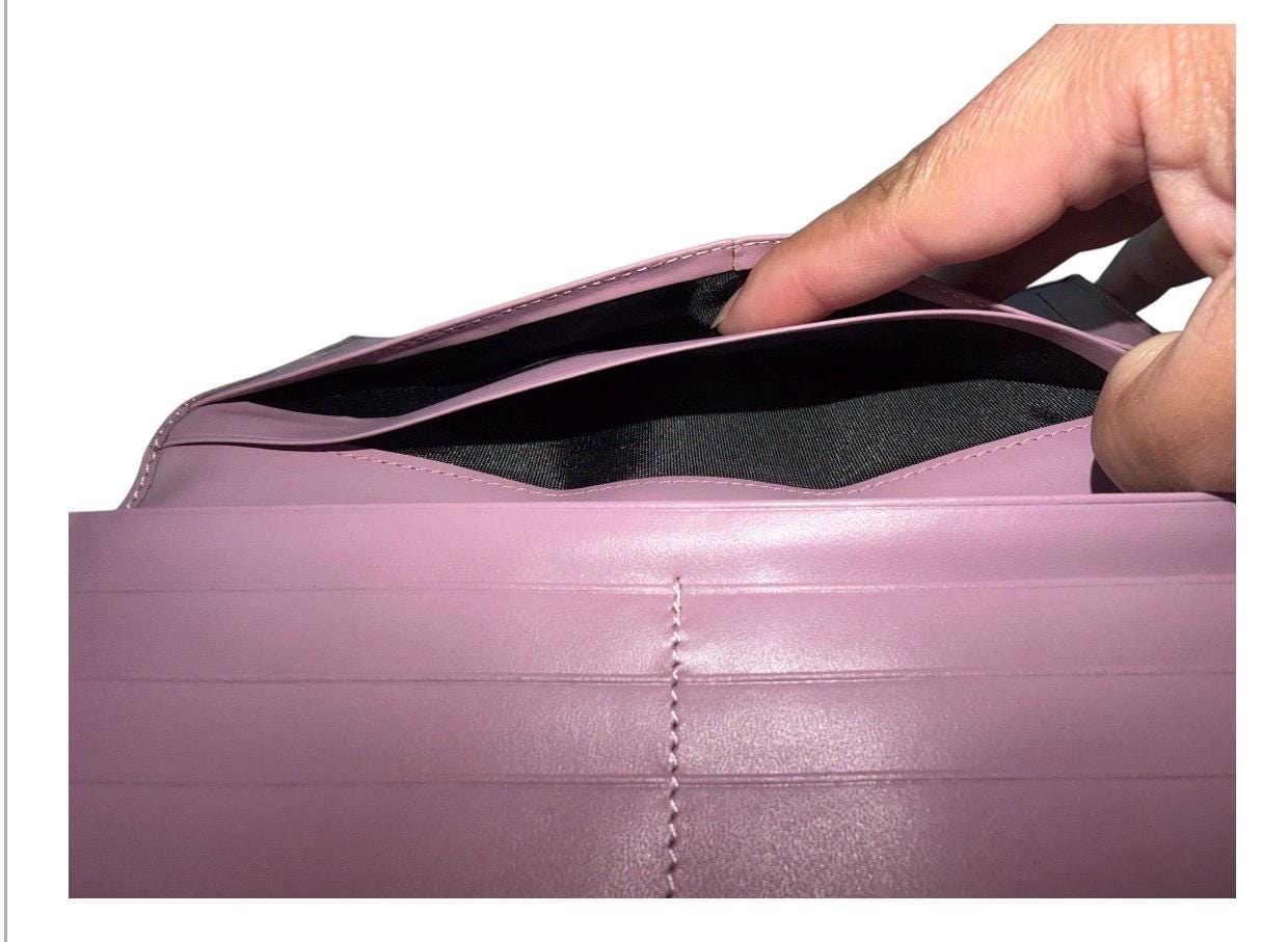 Crabapple Dusty Rose Vegan Leather Bifold Wallet, Mauve Pink Clutch with Zip Coin Pocket, view 7