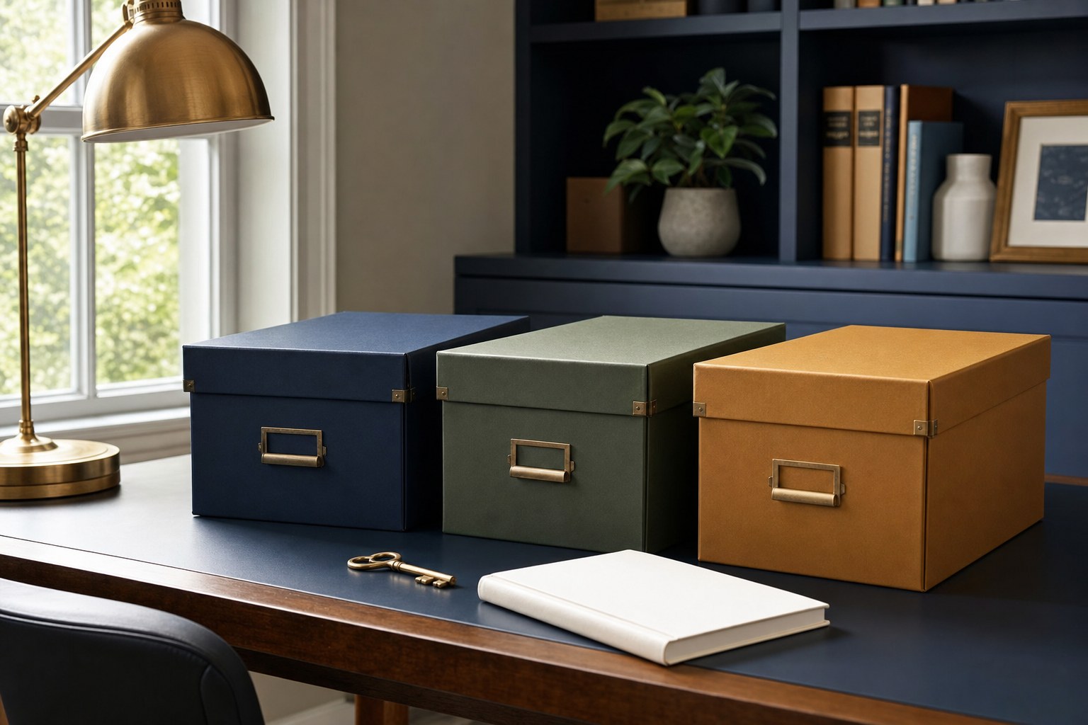 Three archival boxes representing tax diversification