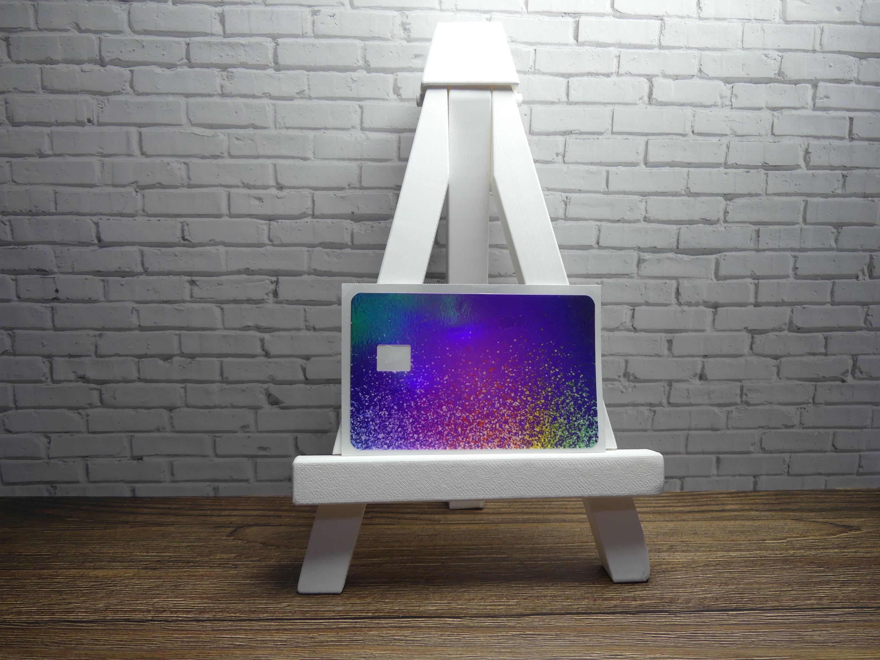 Purple Rainbow Glitter Credit Card Skin, Waterproof Vinyl Debit Card Sticker, Colorful Wallet Decal