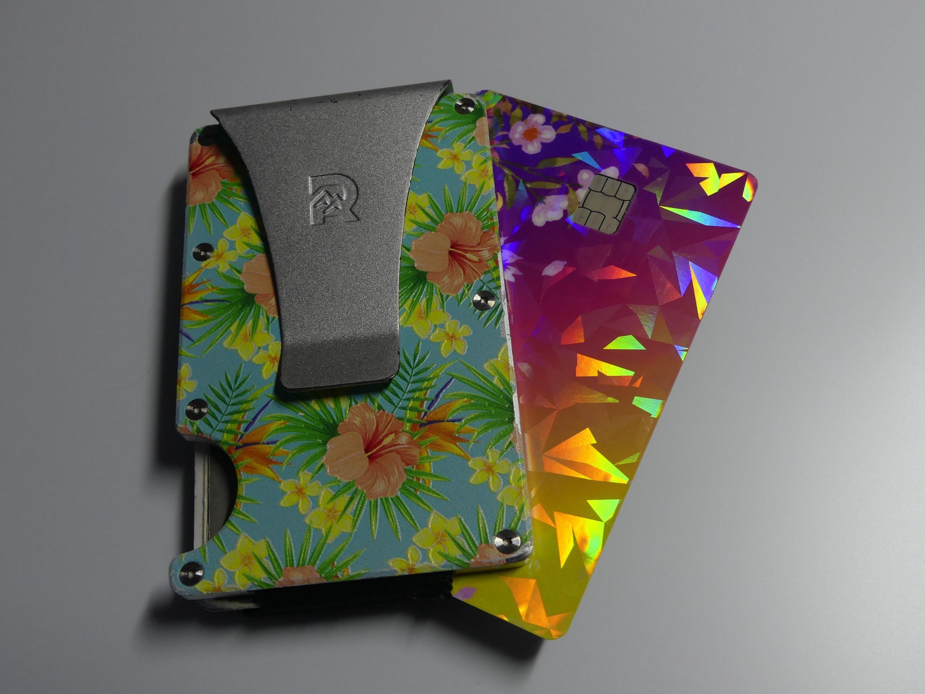 Floral Credit Card Skin, Waterproof Sparkle Vinyl Decal, Bouquet Design, view 5