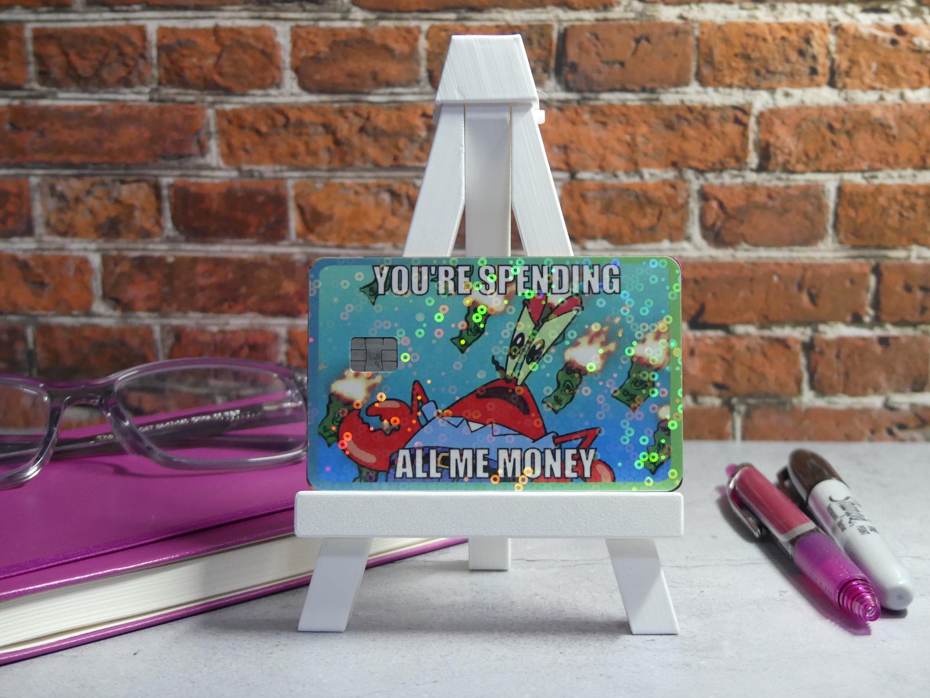 You Spending Money Card Sticker, Waterproof Vinyl Card Cover Decal, view 3