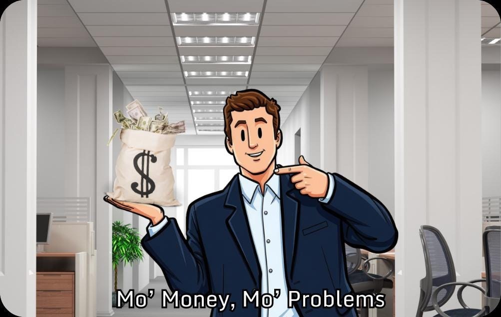 Mo' Money Mo' Problems Credit Card Sticker, Funny Boss Quote Vinyl Decal, view 5
