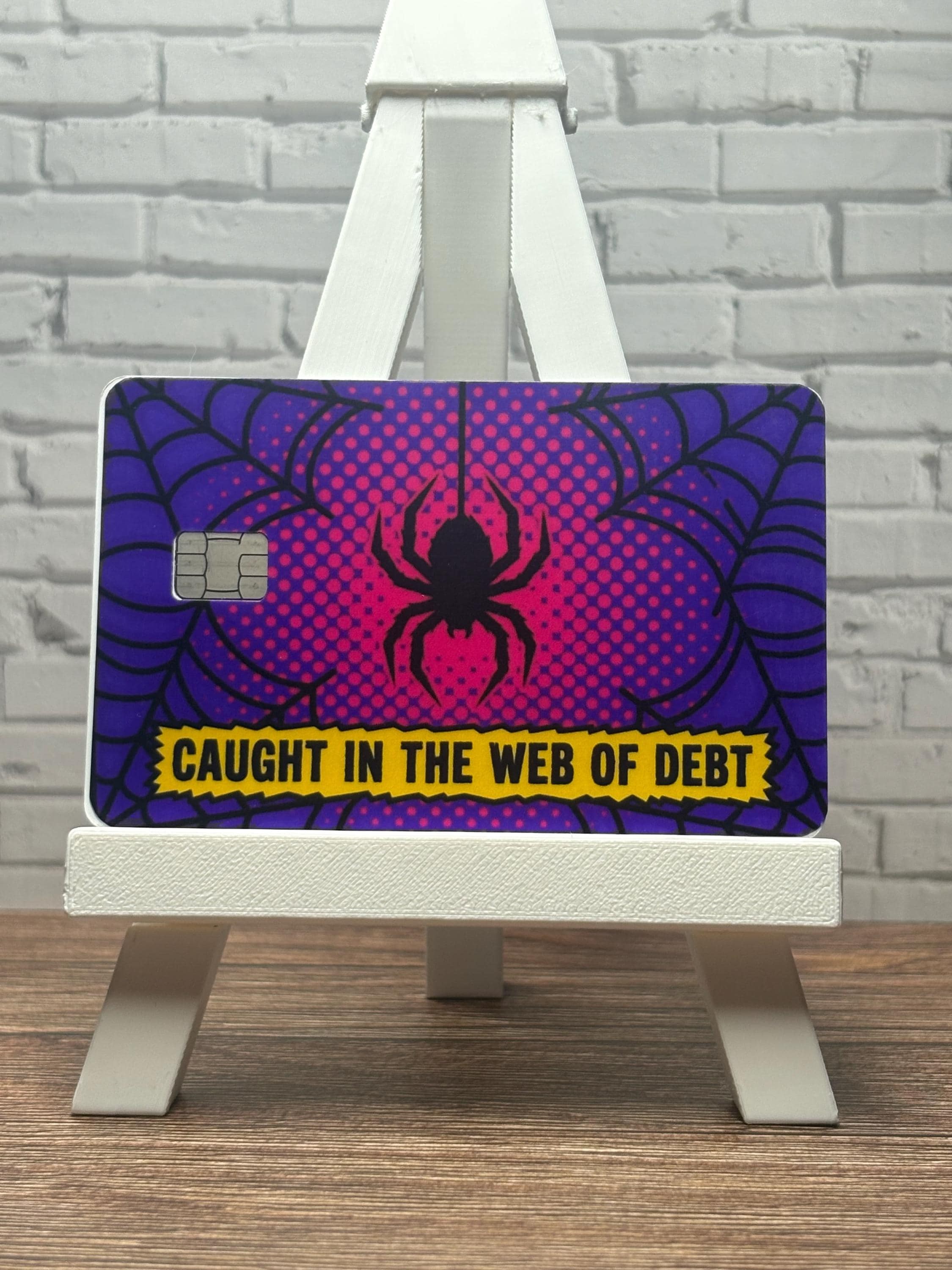Web of Debt Credit Card Skin, Spider Comic Vinyl Decal, Debit Card Sticker Cover