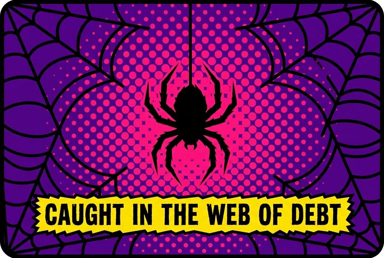 Web of Debt Credit Card Skin, Spider Comic Vinyl Decal, Debit Card Sticker Cover, view 5