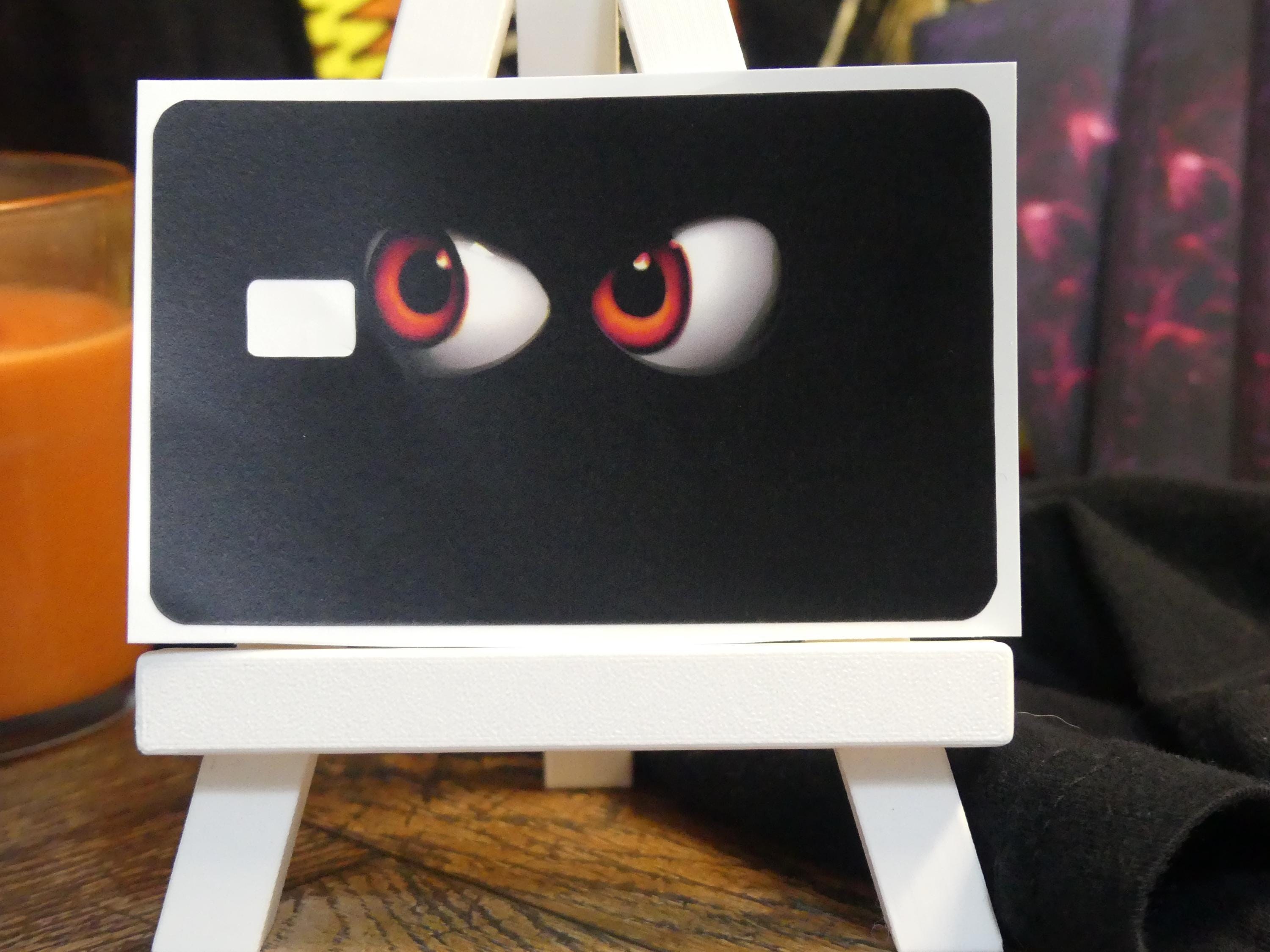 Credit Card Decal | Red Evil Eyes Vinyl Skin for Debit Cards