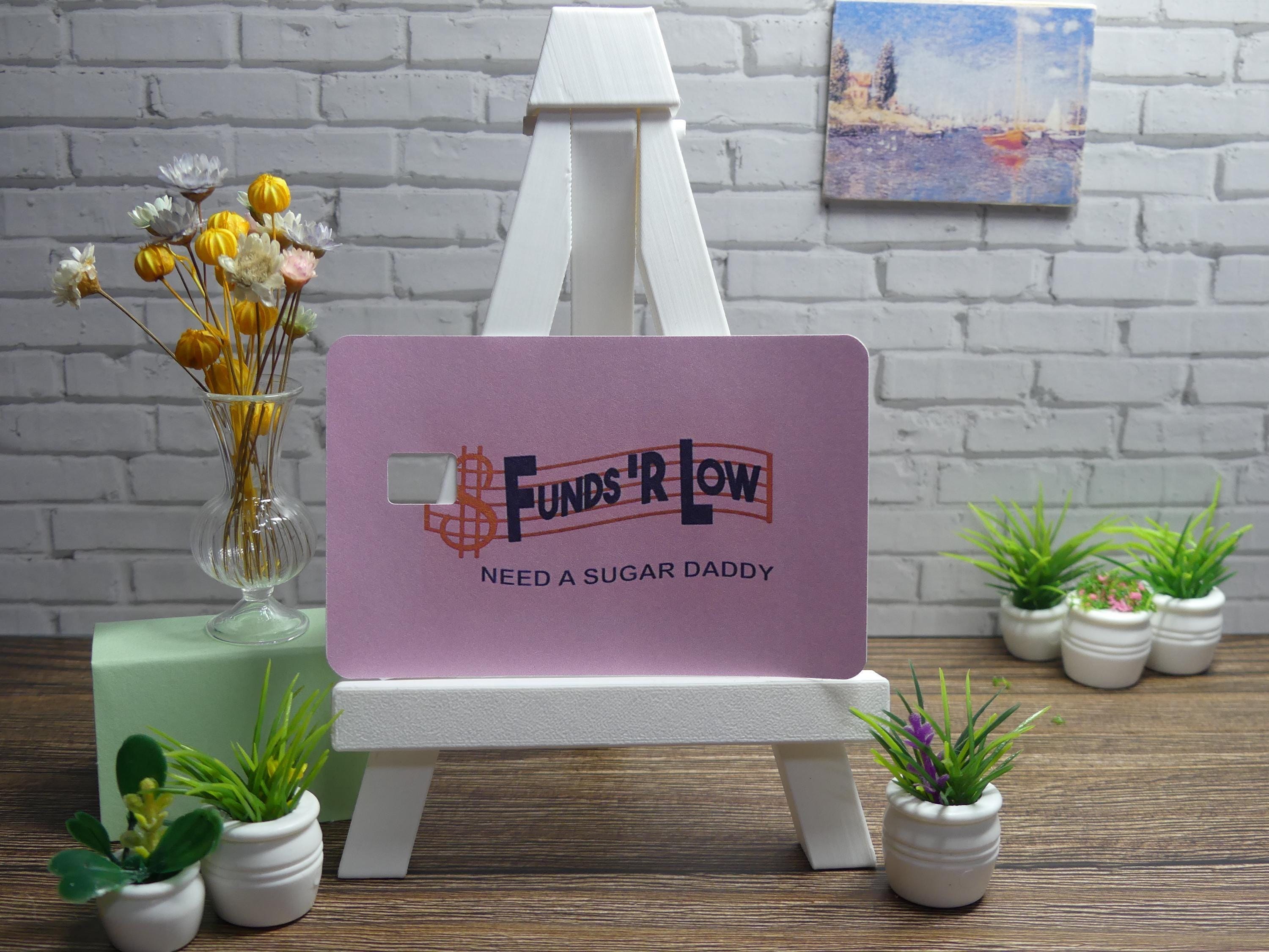 Funny Credit Card Skin, Funds Low Debit Card Sticker, Pink Retro Decal