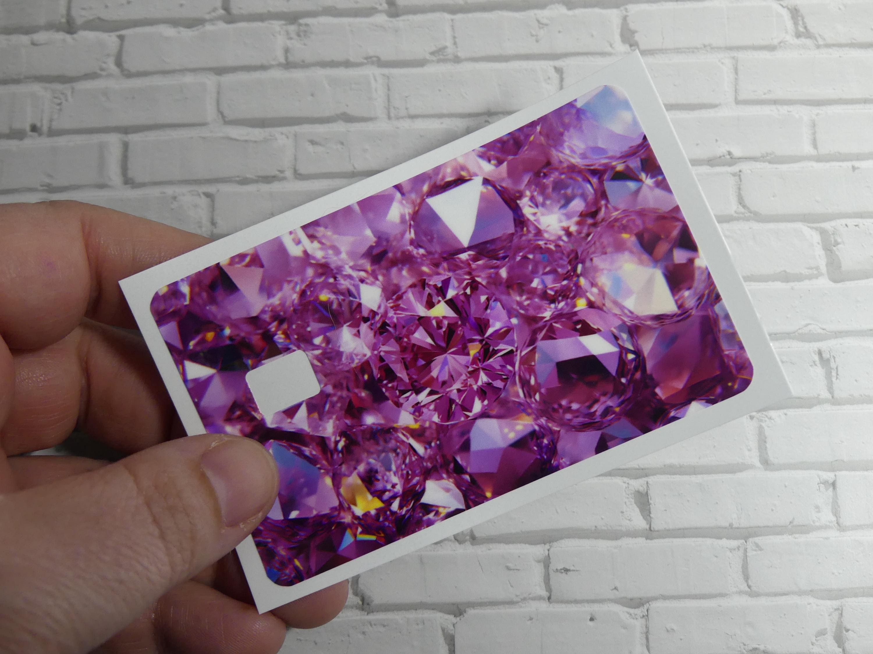 Bling Pink Diamond Card Skin, Y2K Rich Girl Debit Sticker, Hot Pink Wallet, view 6