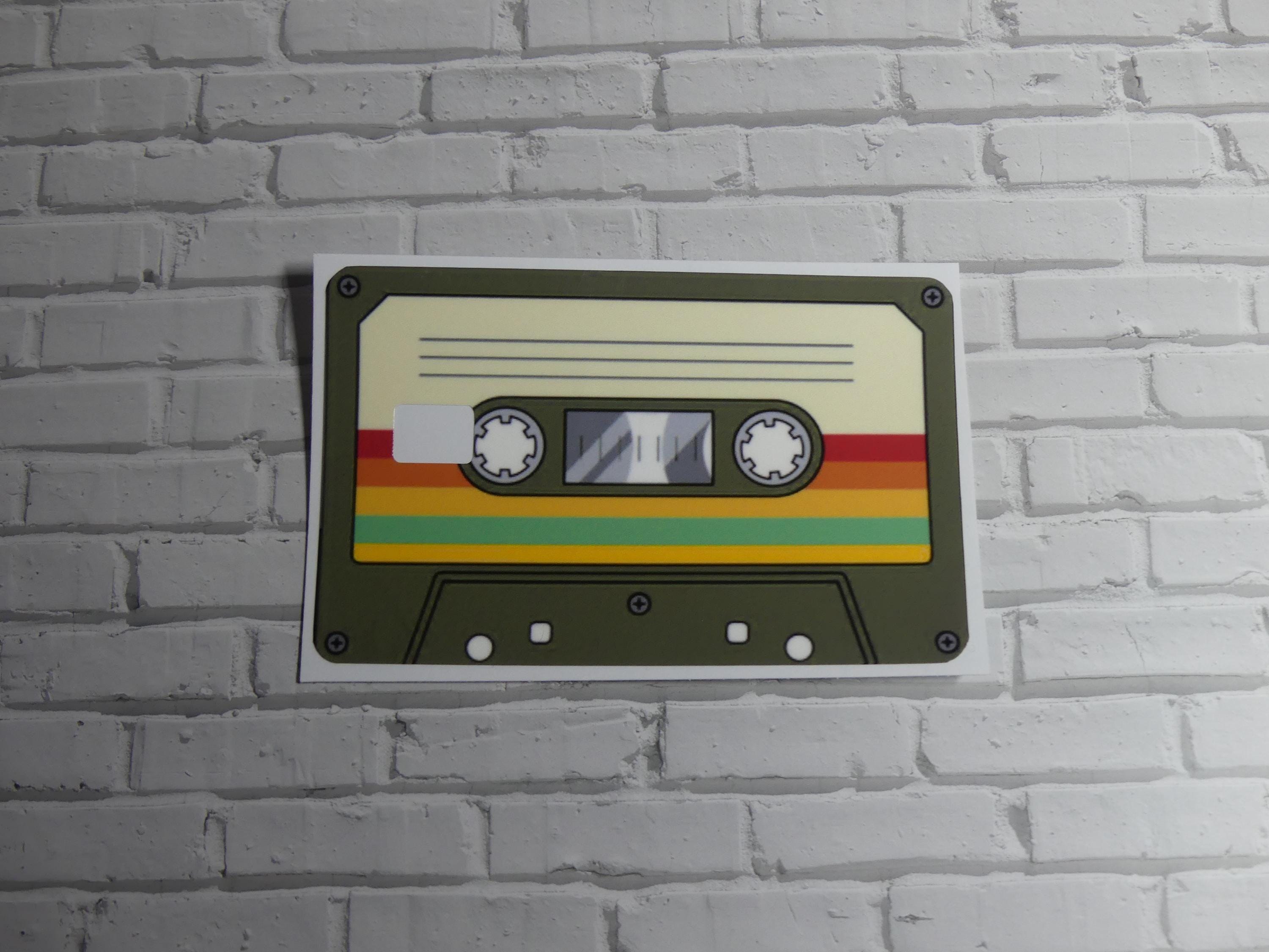 Retro Cassette Tape Credit Card Skin, 80s Mixtape Vinyl Decal, Music Lover Wallet Sticker, view 5