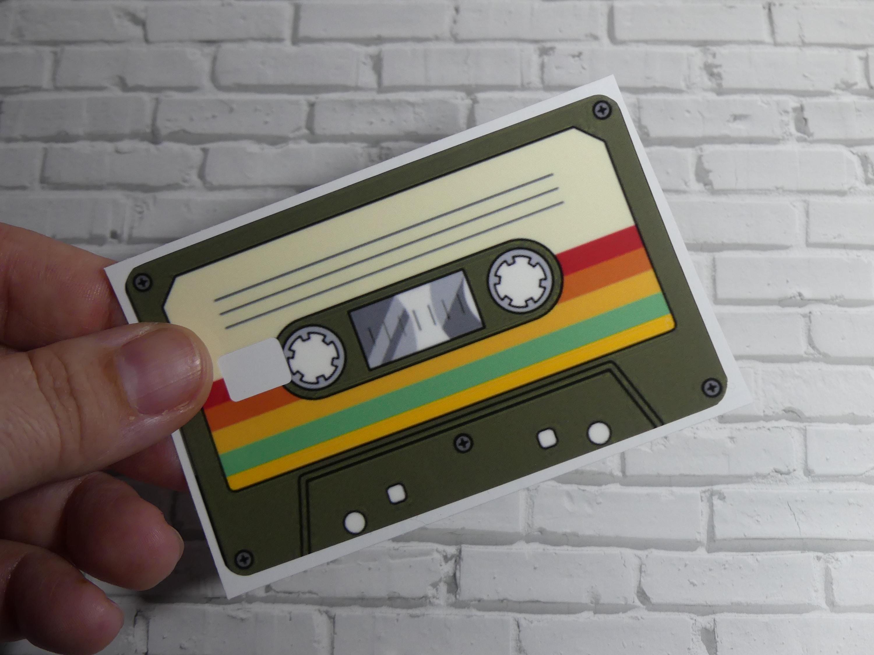 Retro Cassette Tape Credit Card Skin, 80s Mixtape Vinyl Decal, Music Lover Wallet Sticker, view 6