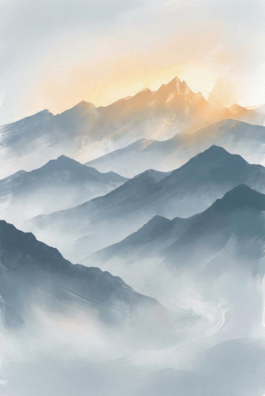 Misty Mountain Range Kindle Skin, Alpine Dawn Vinyl Decal, Nature Reader Cover, view 3