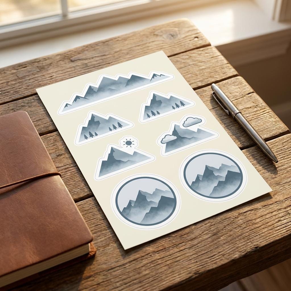 Misty Mountain Range Kindle Skin, Alpine Dawn Vinyl Decal, Nature Reader Cover, view 4