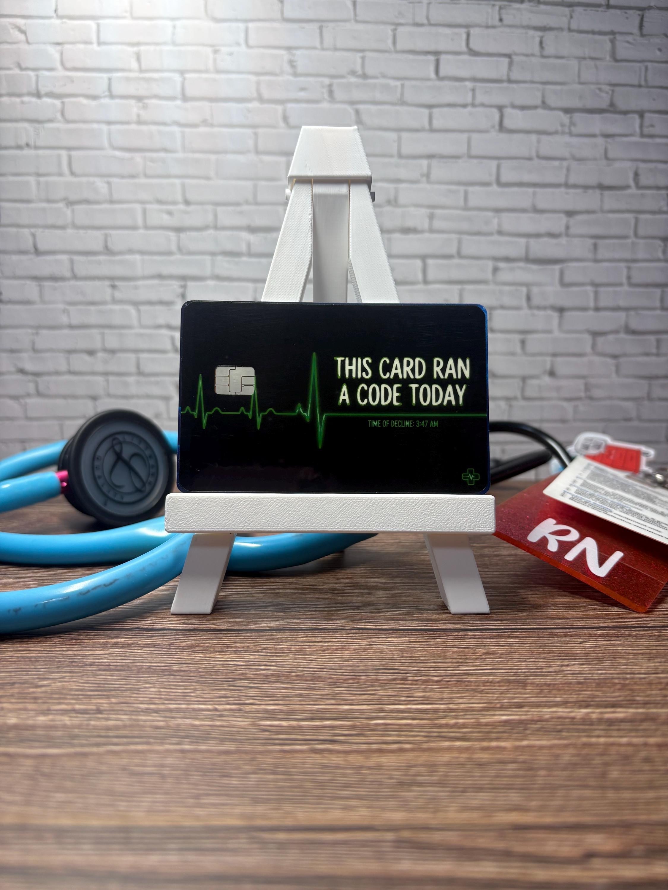 ER Nurse Credit Card Skin, Code Blue Decal, Dark Humor Cover, view 3