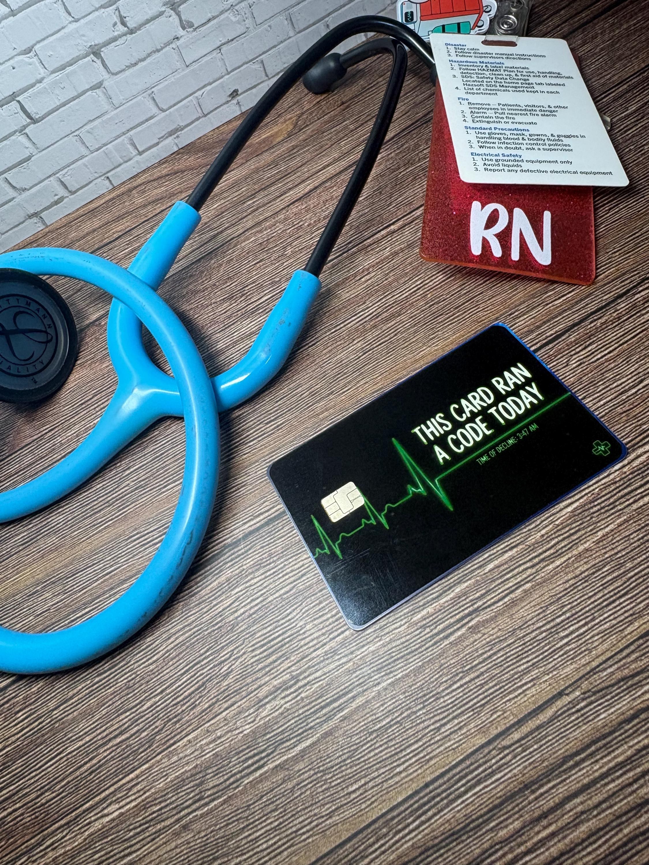 ER Nurse Credit Card Skin, Code Blue Decal, Dark Humor Cover, view 6