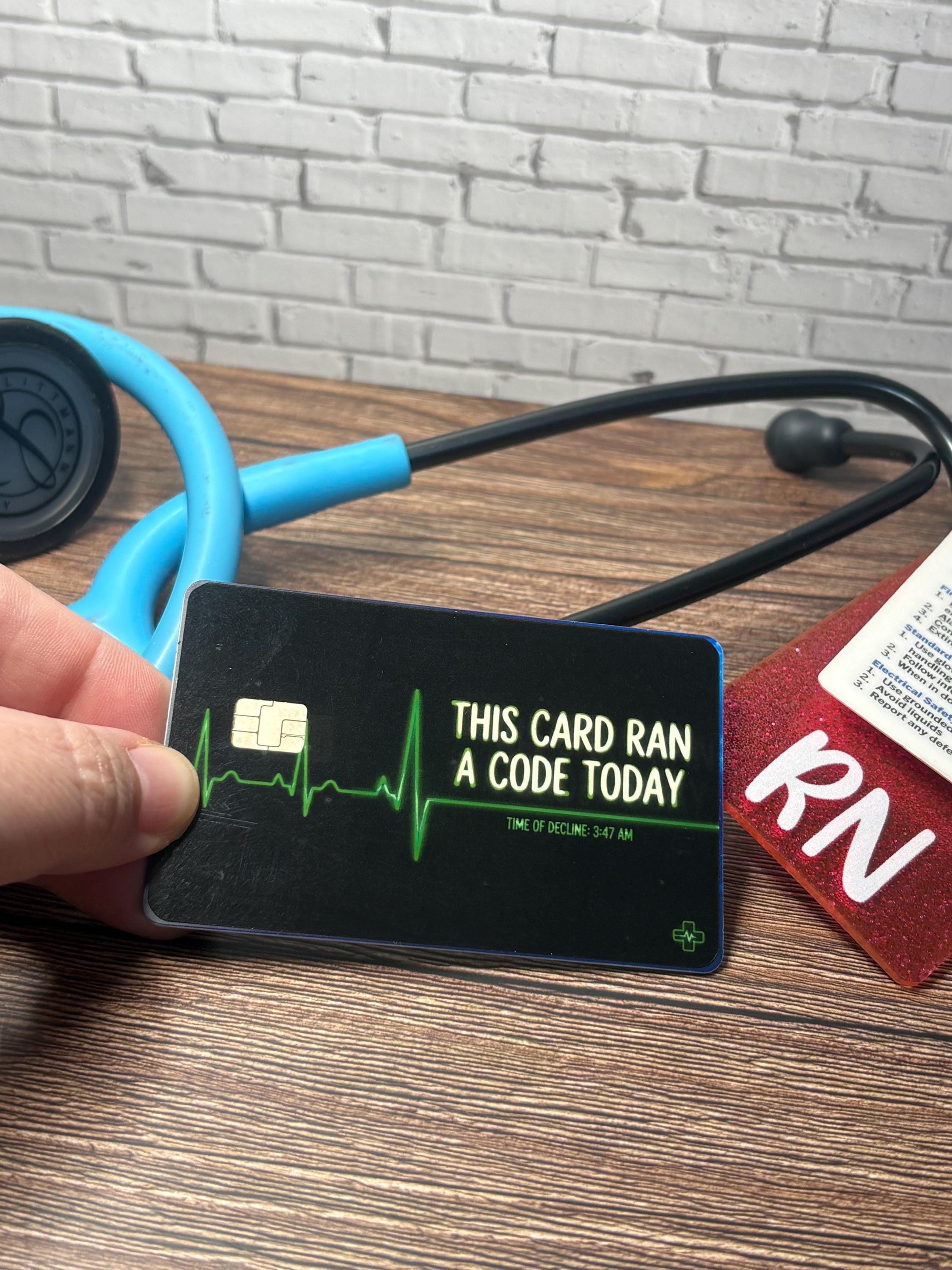 ER Nurse Credit Card Skin, Code Blue Decal, Dark Humor Cover, view 7