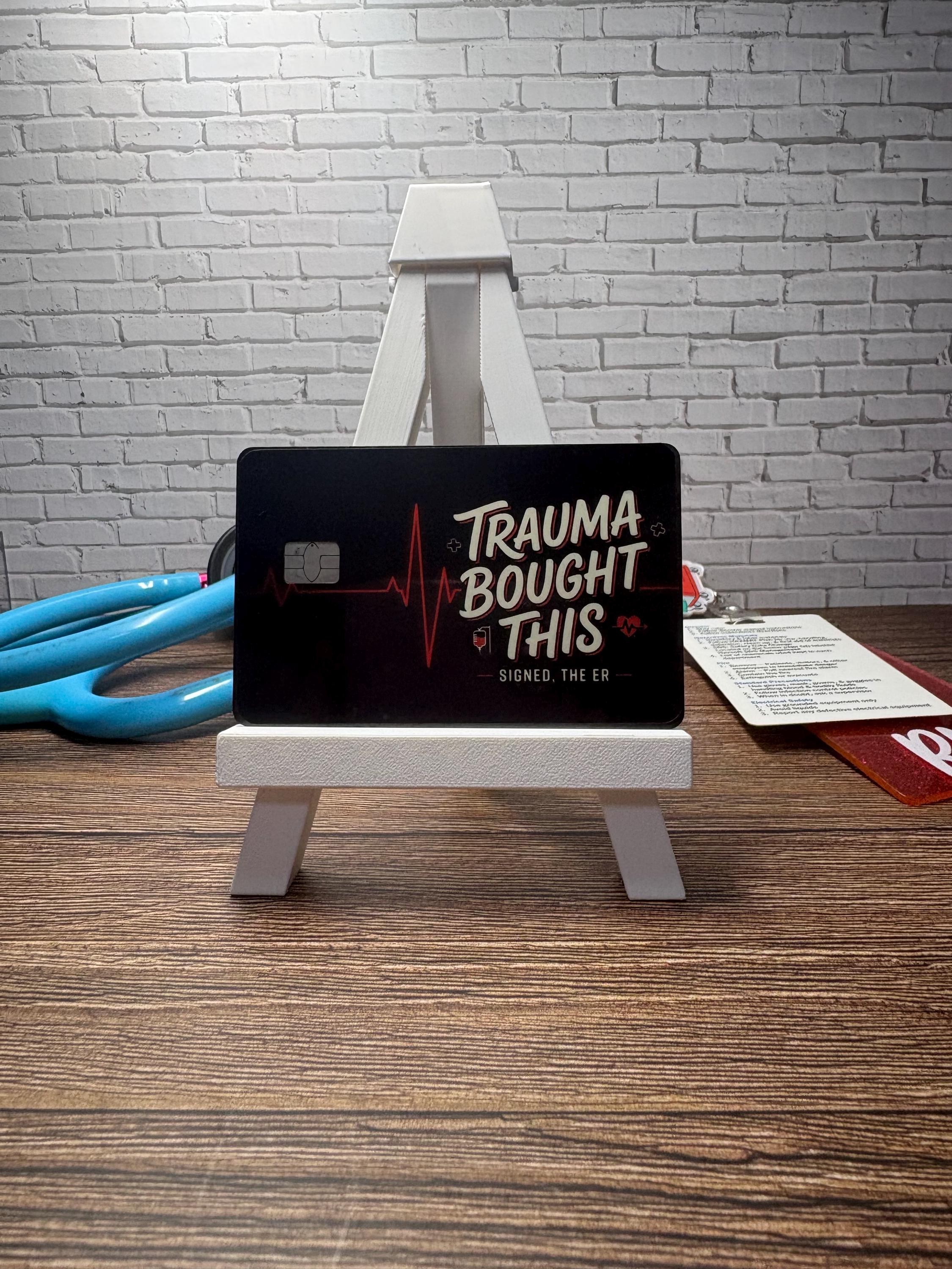 Trauma Bought This ER Nurse Card Skin, Waterproof Vinyl Sticker RN Gift, view 4