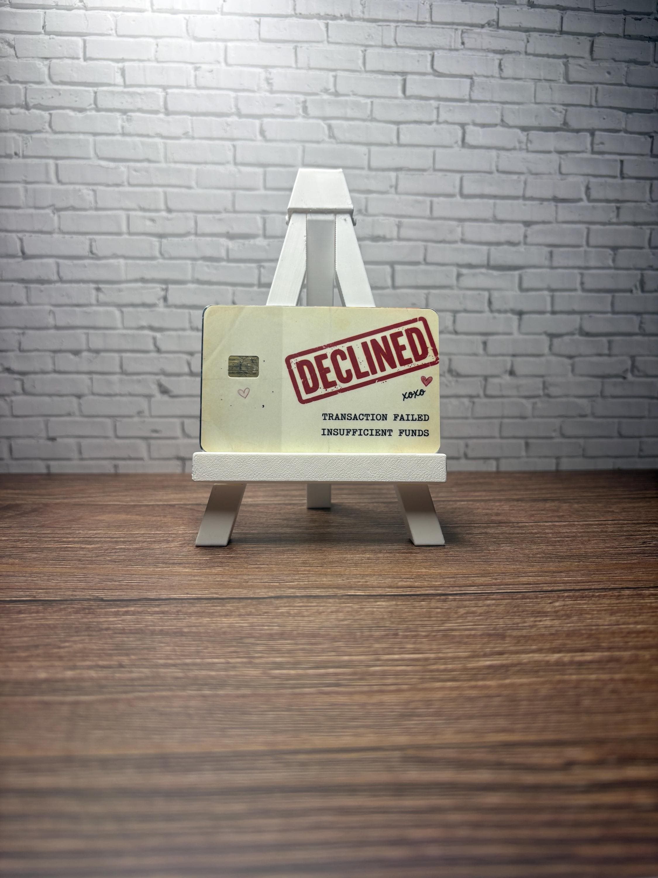 Declined Transaction Card Skin, Funny Broke Girl Math Debit Sticker, view 4