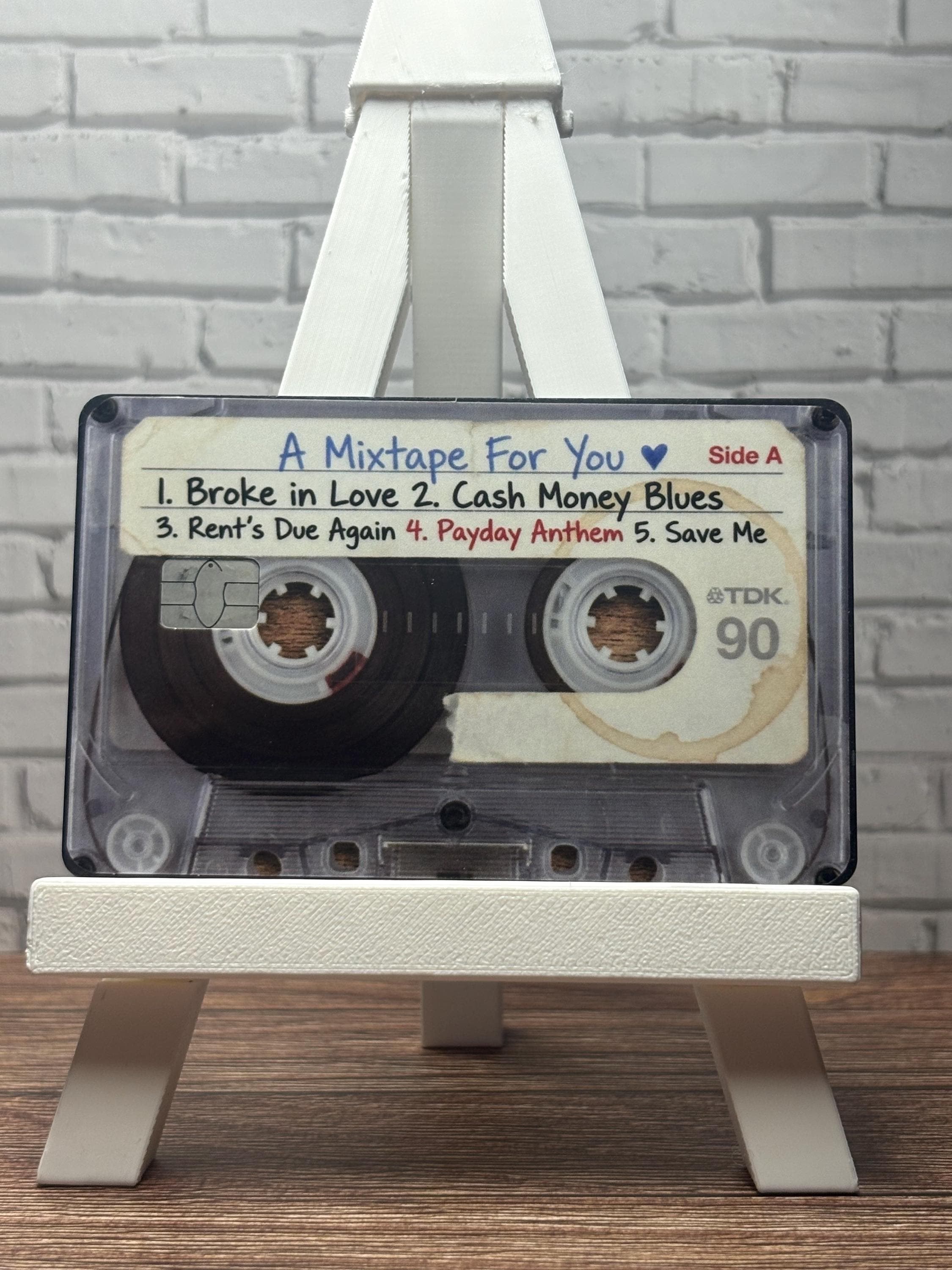 Cassette Love Broke Card Skin, 90s Mixtape Nostalgic Debit Decal