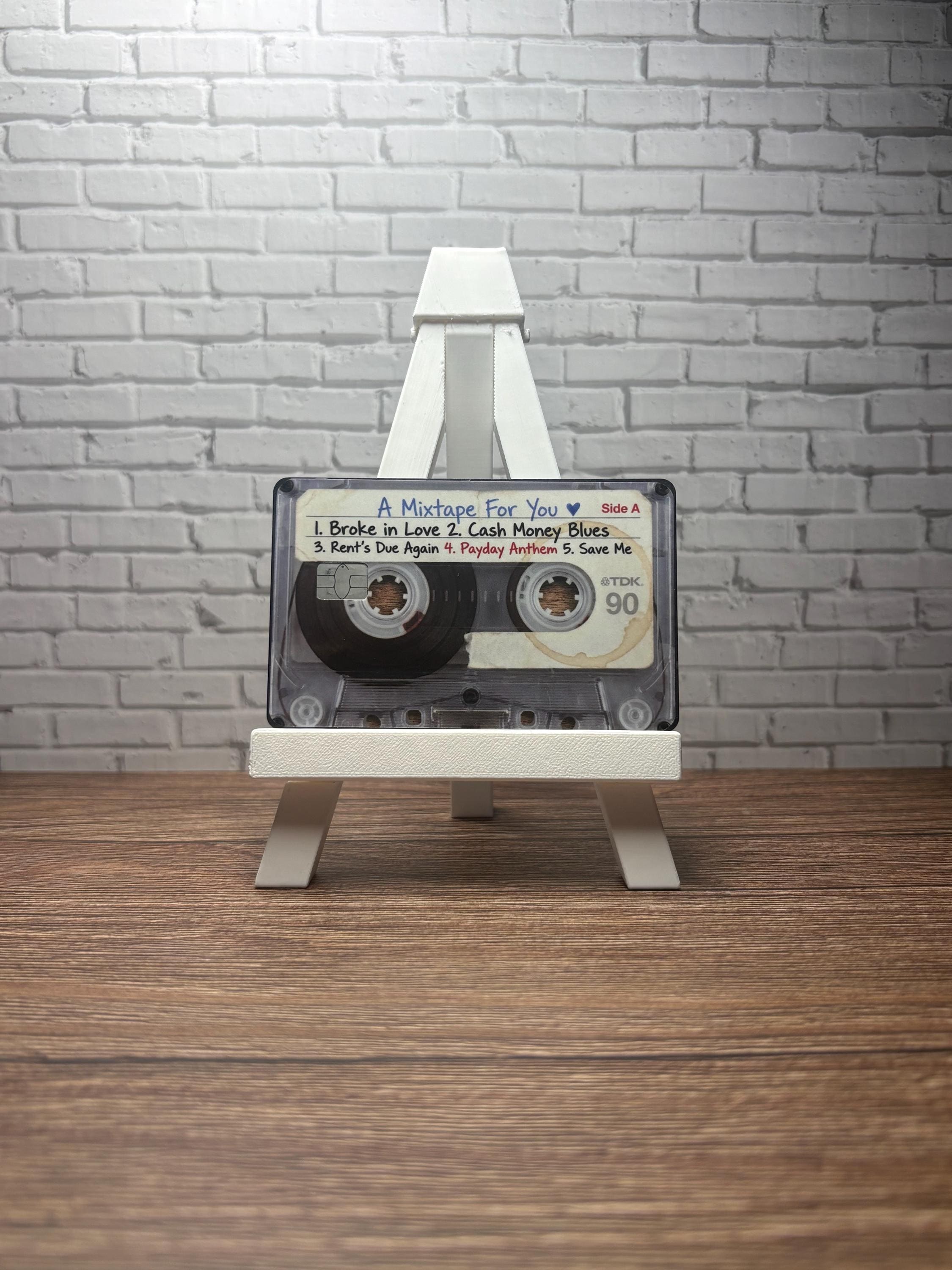 Cassette Love Broke Card Skin, 90s Mixtape Nostalgic Debit Decal, view 2