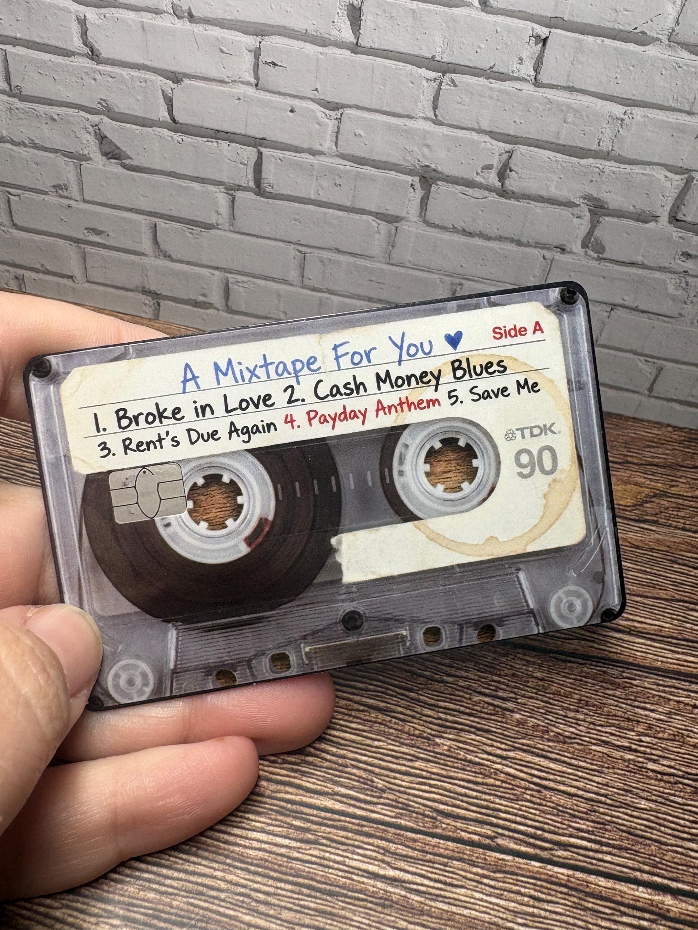 Cassette Love Broke Card Skin, 90s Mixtape Nostalgic Debit Decal, view 3