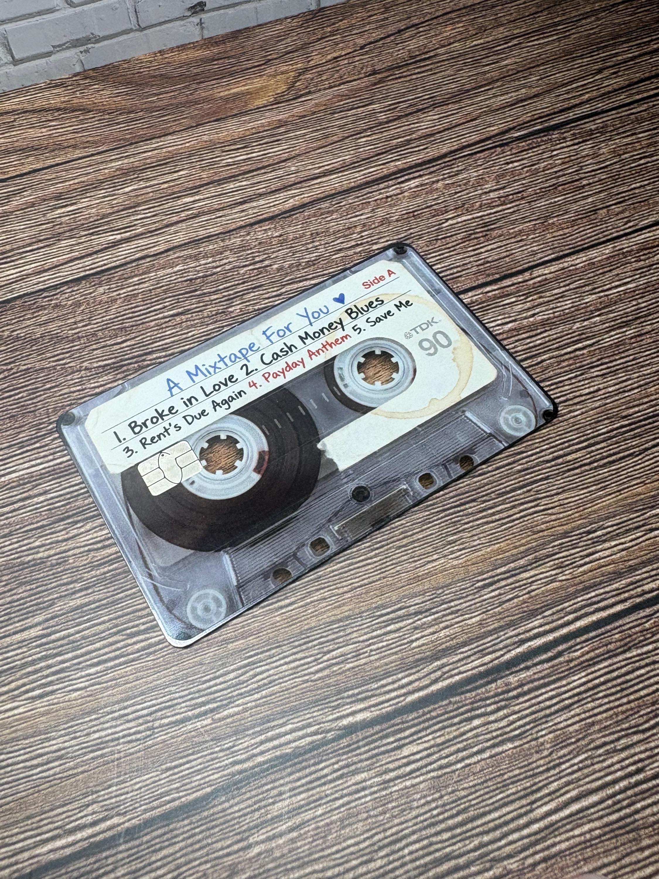 Cassette Love Broke Card Skin, 90s Mixtape Nostalgic Debit Decal, view 4