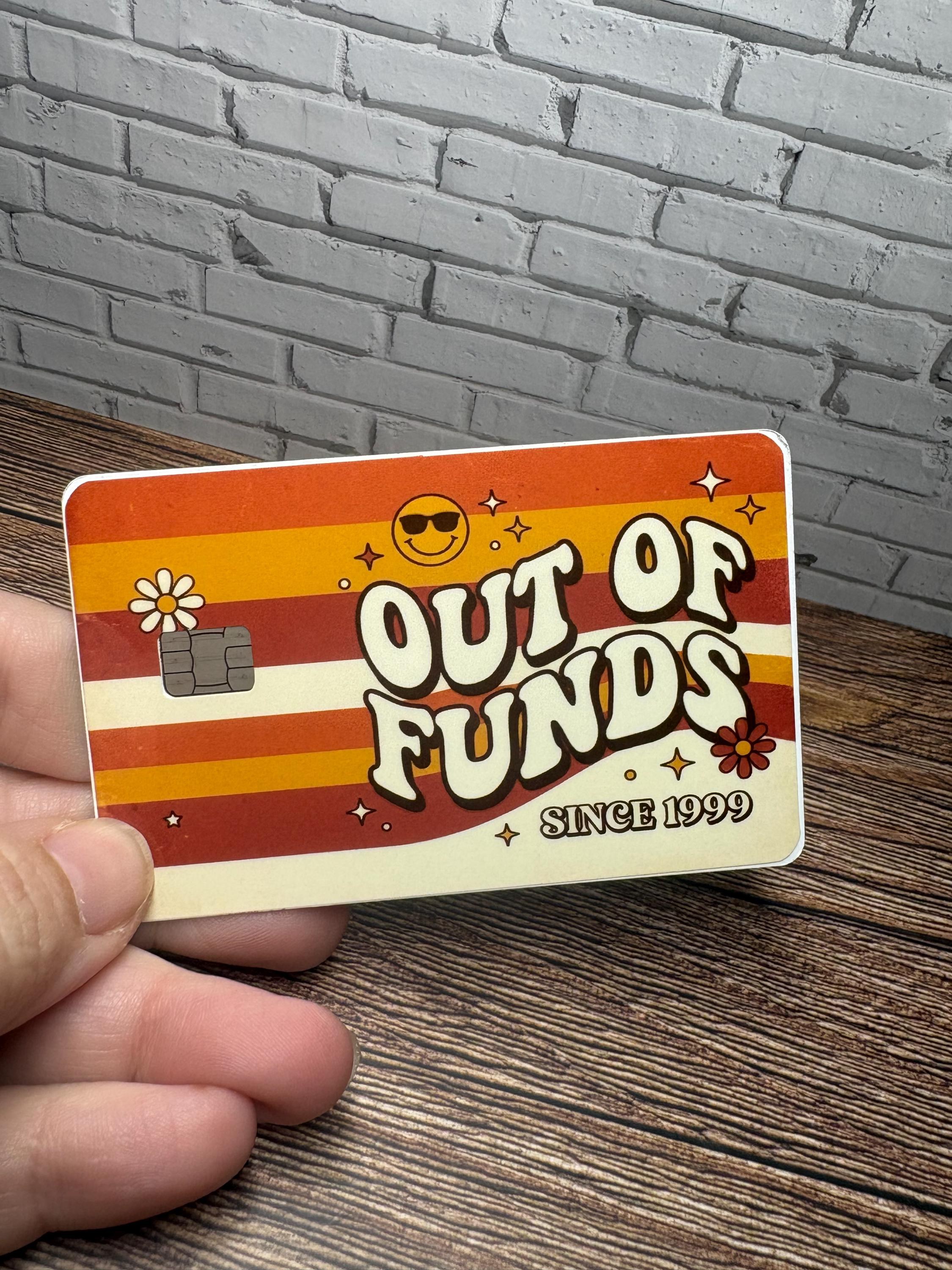 Retro Sunset Card Skin, Y2K Broke Girl Sticker, 90s Debit Card Cover