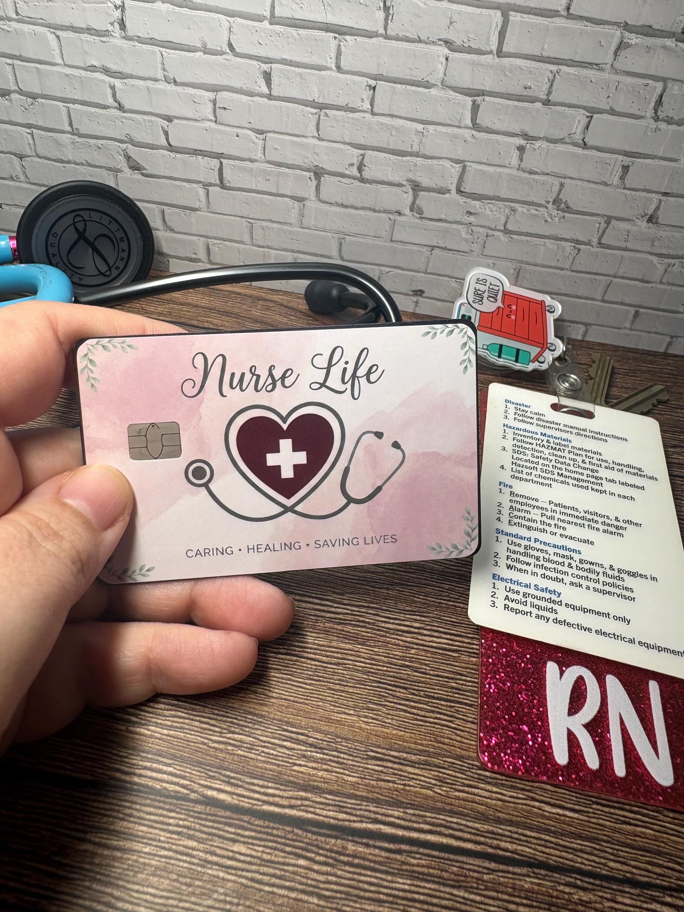 Nurse Credit Card Skins, Funny RN Gift, Waterproof Vinyl Sticker Set, view 4