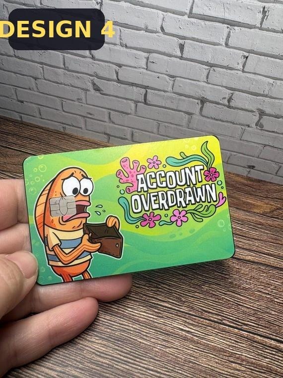 Pick Any 2 Broke Girl Card Skin Set, Funny Vinyl Debit Stickers, view 5