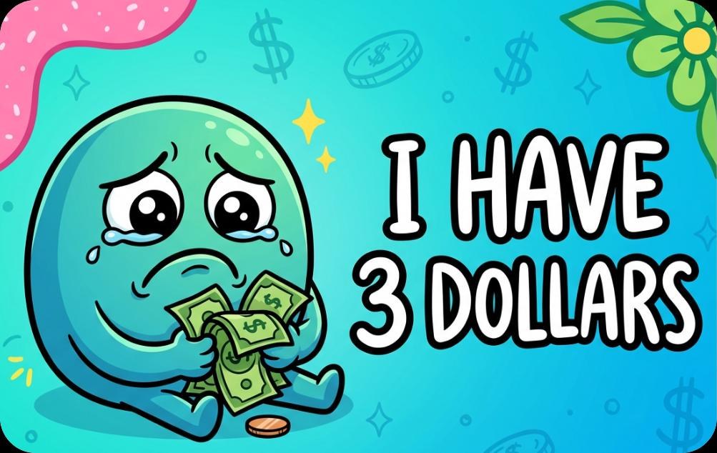 I Have 3 Dollars Card Skin | Funny Debit Sticker, view 5