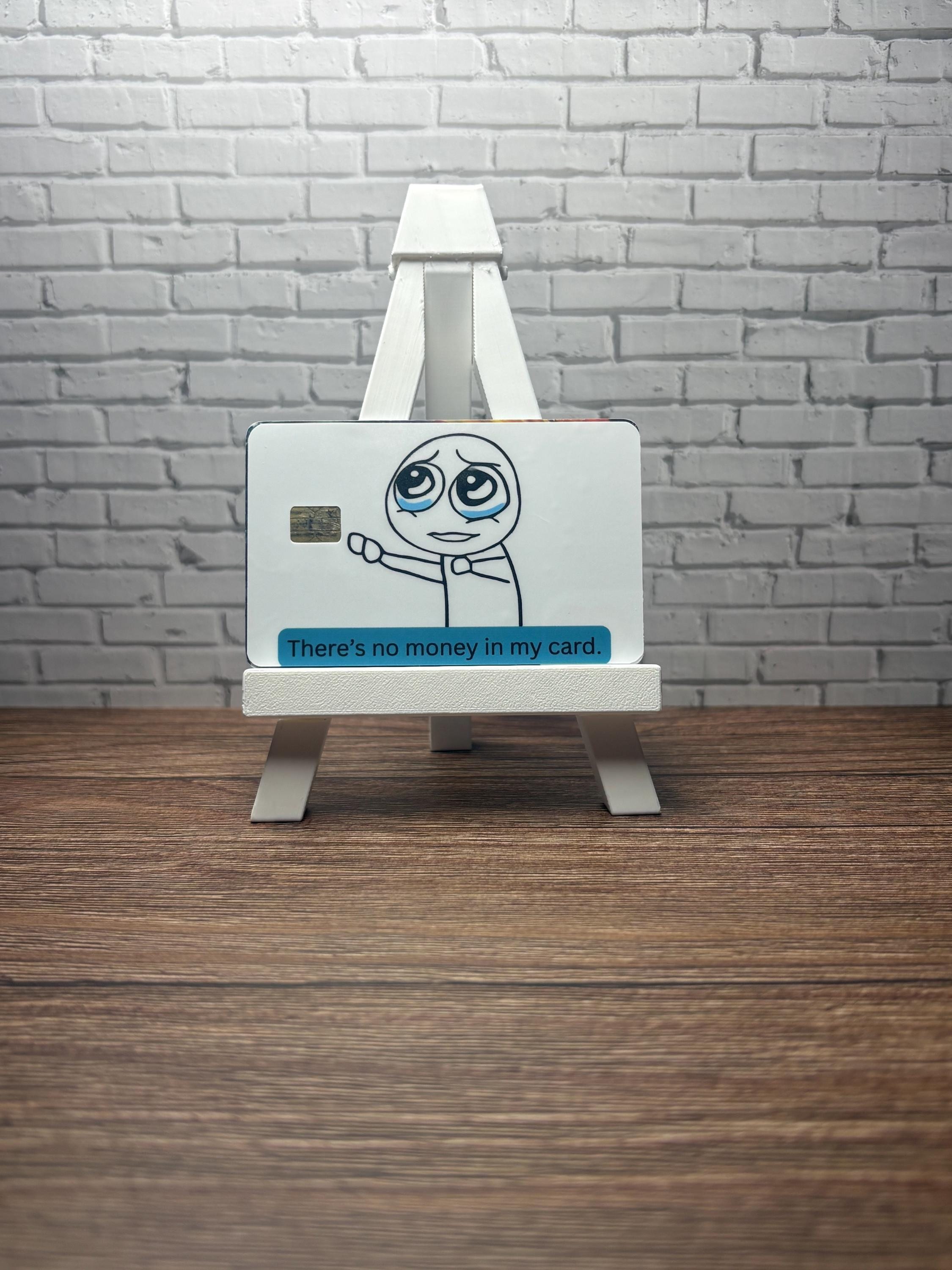 Funny Broke Meme Card Skin, Crying Wojak Debit Sticker, Gag Gift (Waterproof Vinyl), view 3