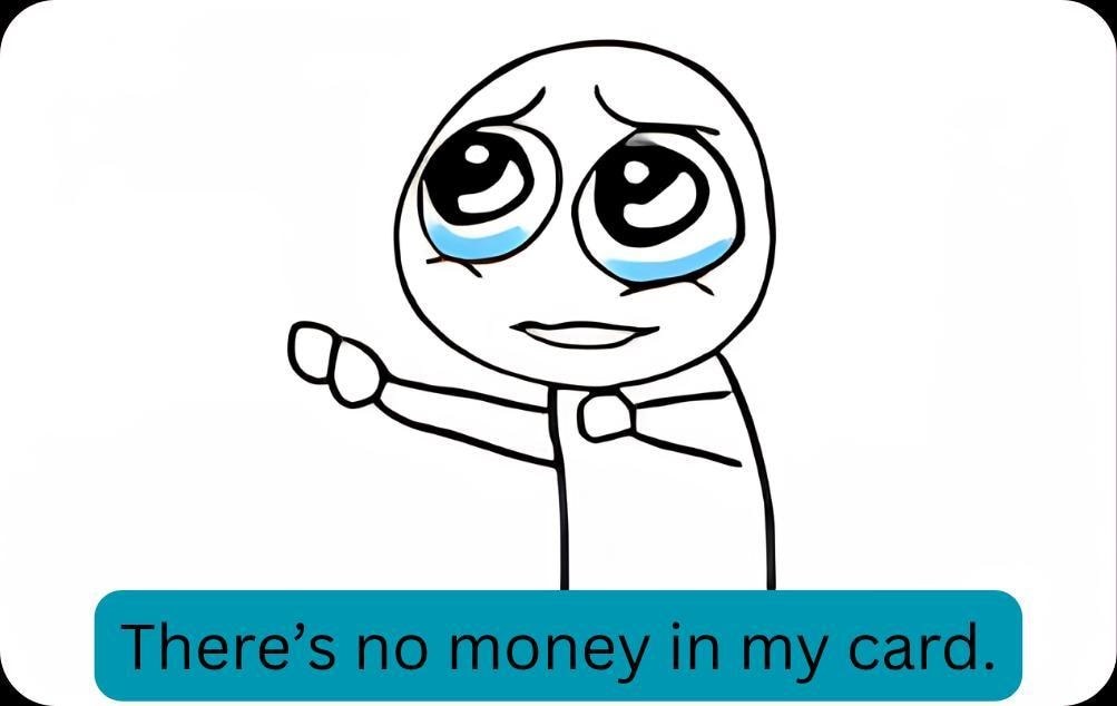 Funny Broke Meme Card Skin, Crying Wojak Debit Sticker, Gag Gift (Waterproof Vinyl), view 7
