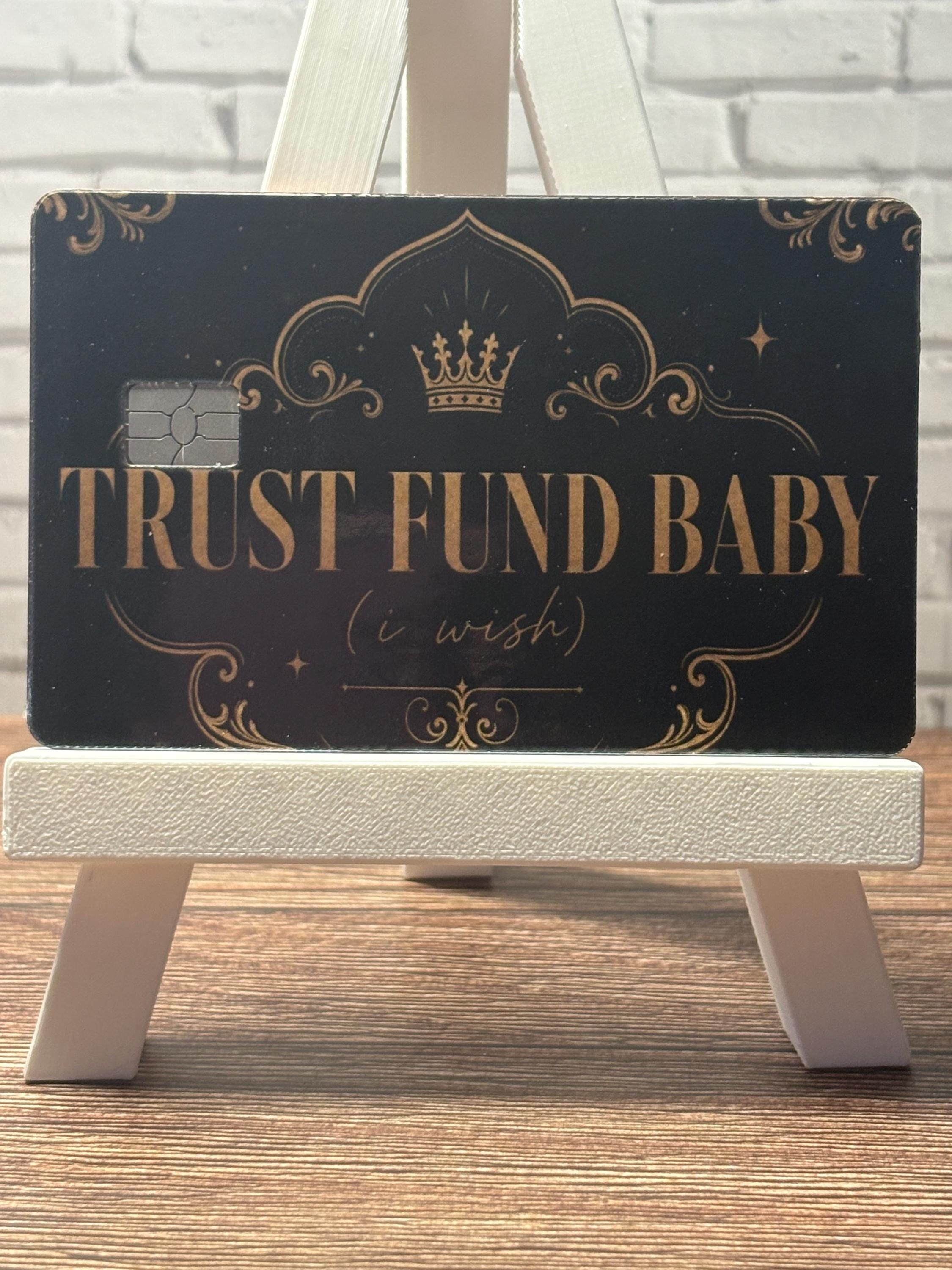 Trust Fund Baby I Wish Card Skin, Gold Crown Debit Cover (Waterproof Vinyl), view 3