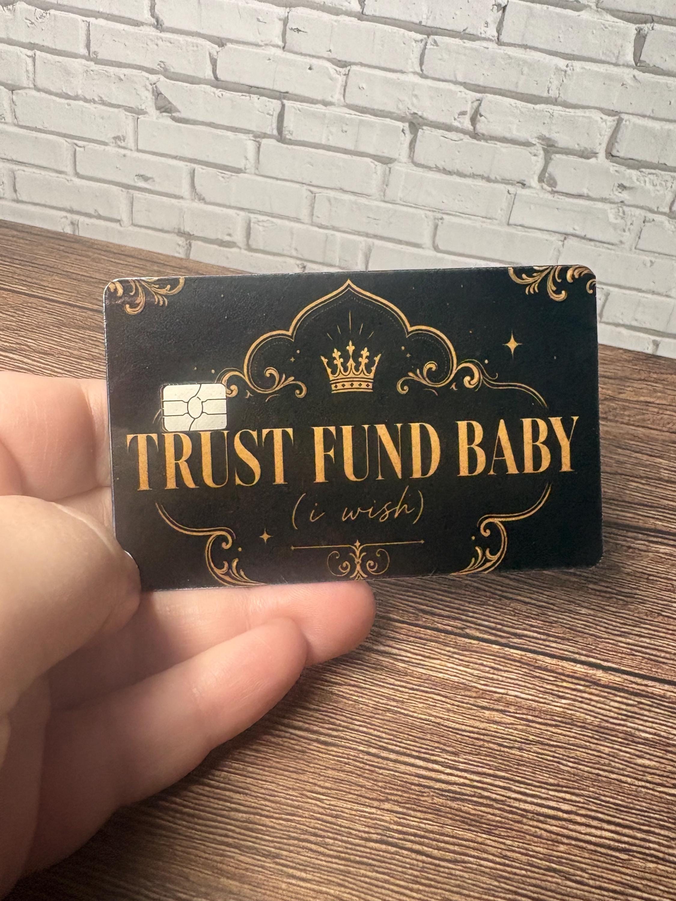 Trust Fund Baby I Wish Card Skin, Gold Crown Debit Cover (Waterproof Vinyl), view 4