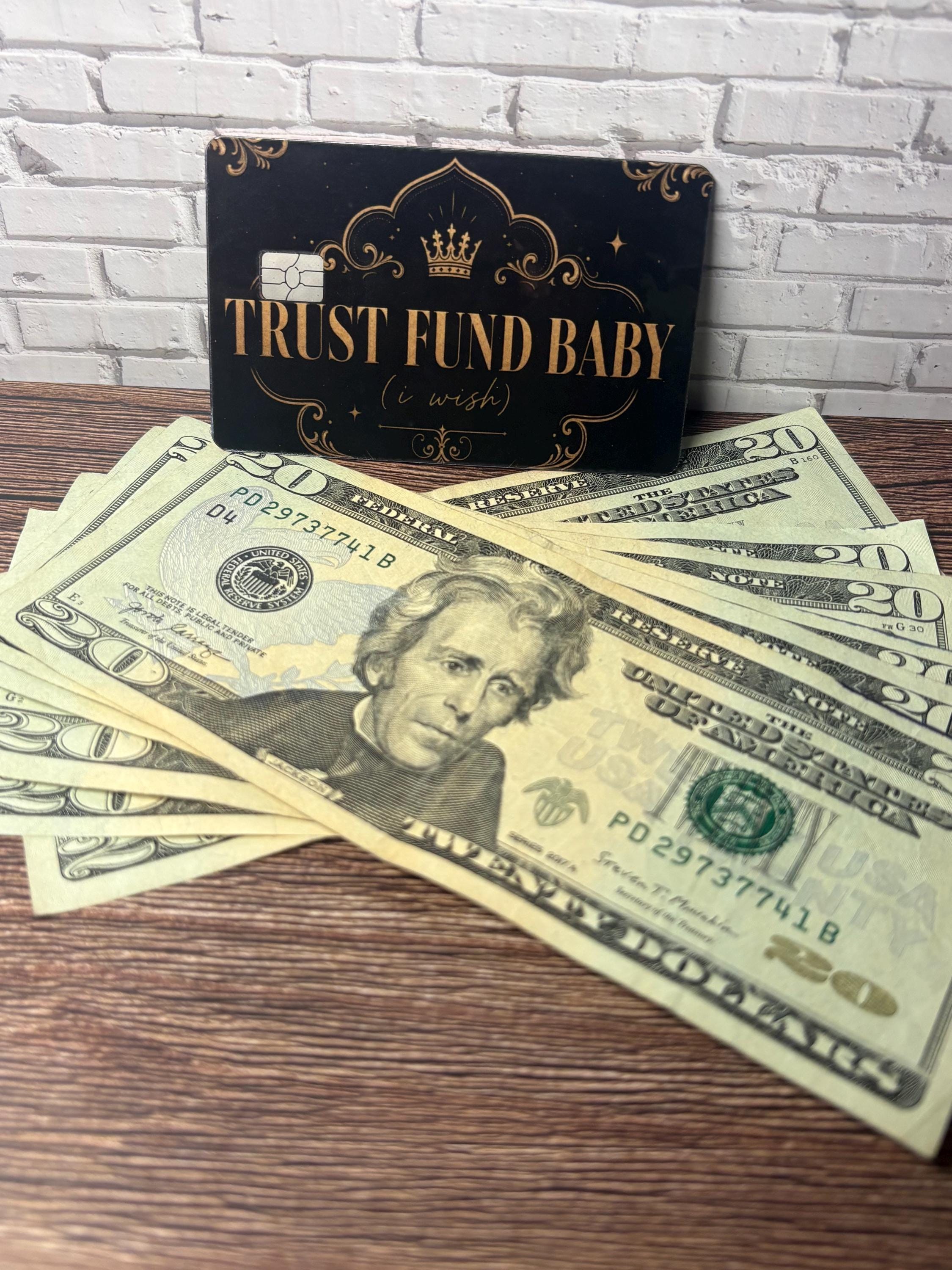 Trust Fund Baby I Wish Card Skin, Gold Crown Debit Cover (Waterproof Vinyl), view 5
