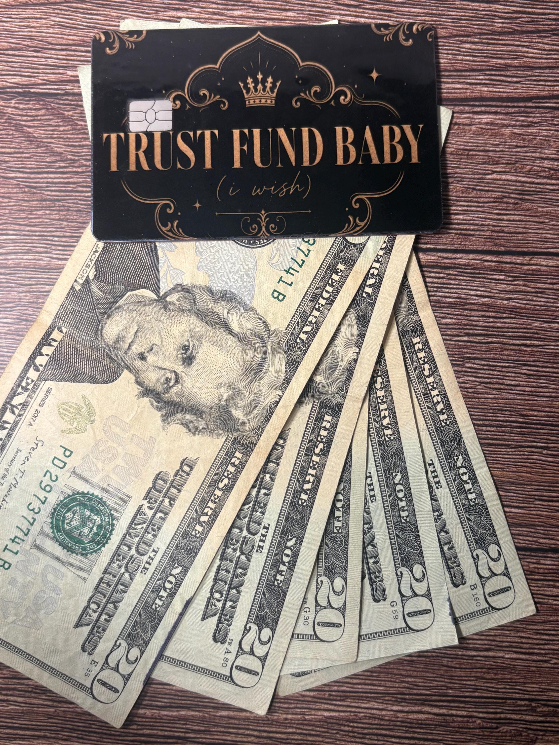 Trust Fund Baby I Wish Card Skin, Gold Crown Debit Cover (Waterproof Vinyl), view 6