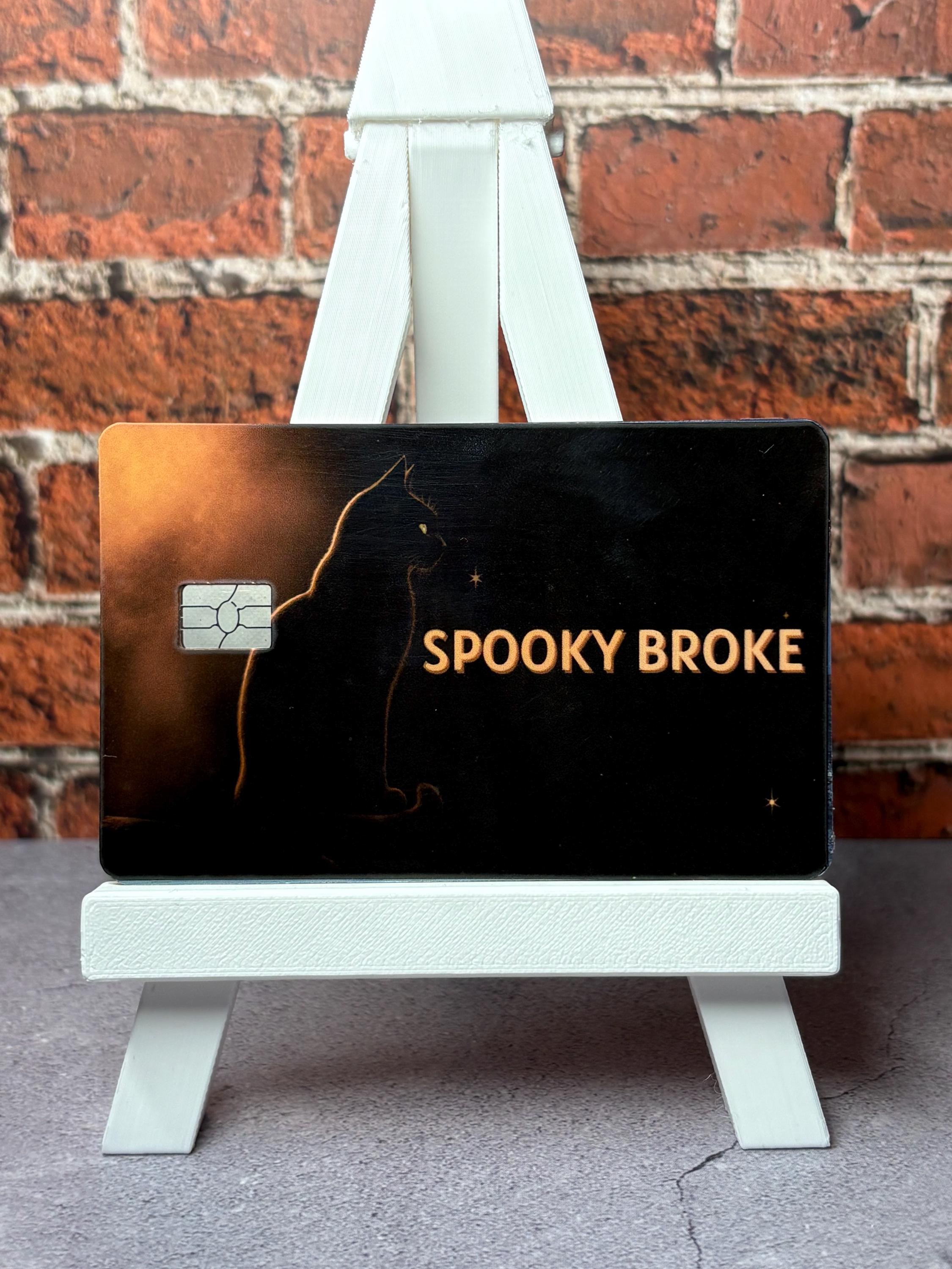 Spooky Broke Halloween Card Skin | Black Cat Witchy Debit Cover (Waterproof Vinyl)